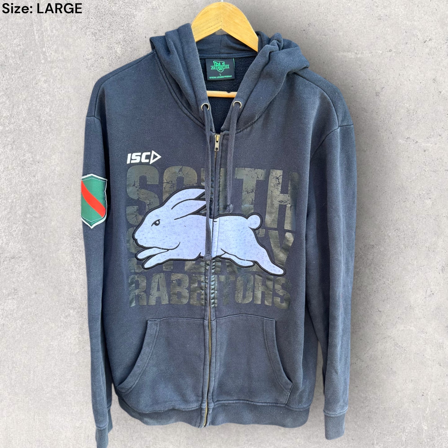 SOUTH SYDNEY RABBITOHS ISC BLACK HOODED JUMPER
