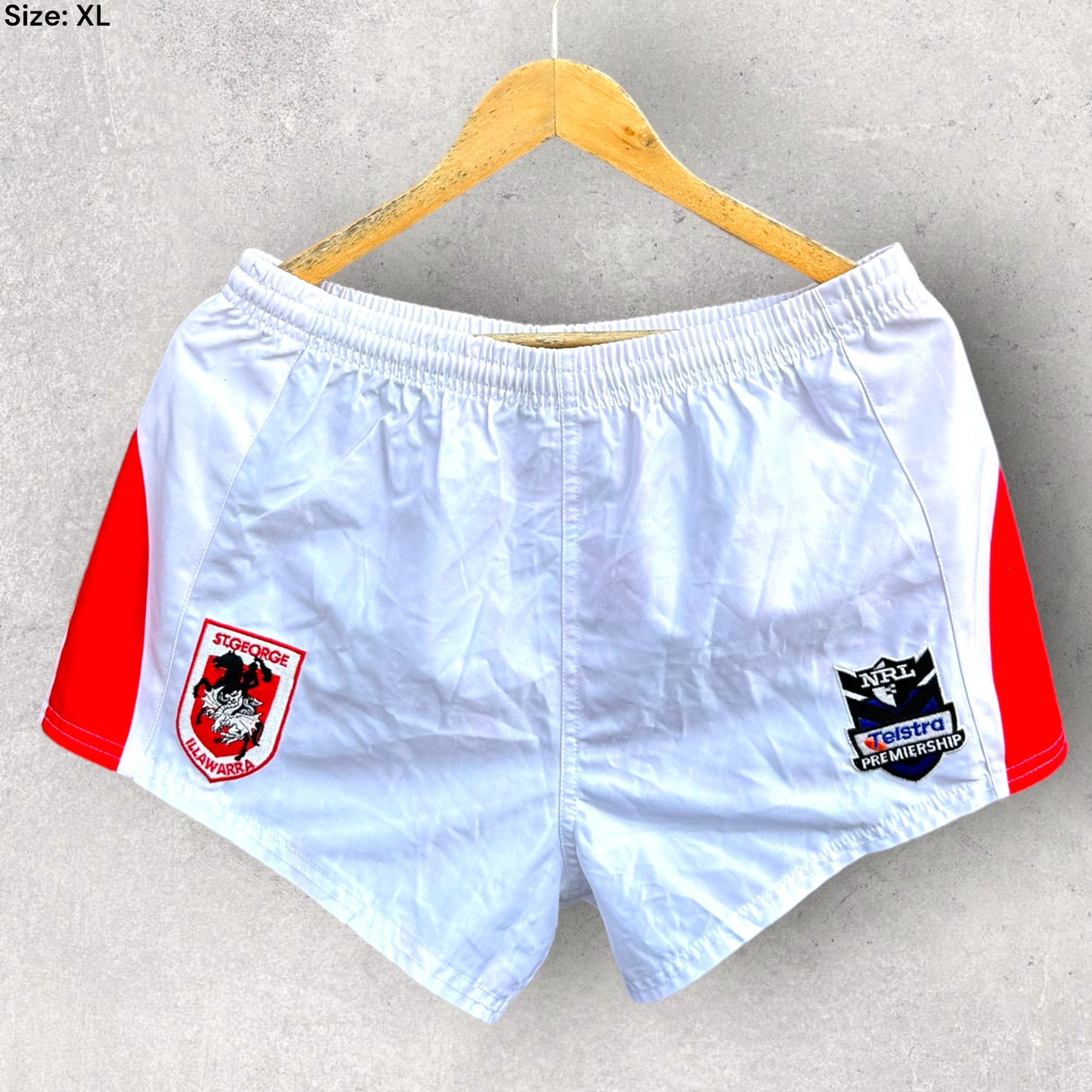 ST GEORGE ILLAWARRA DRAGONS WHITE TRAINING SHORTS