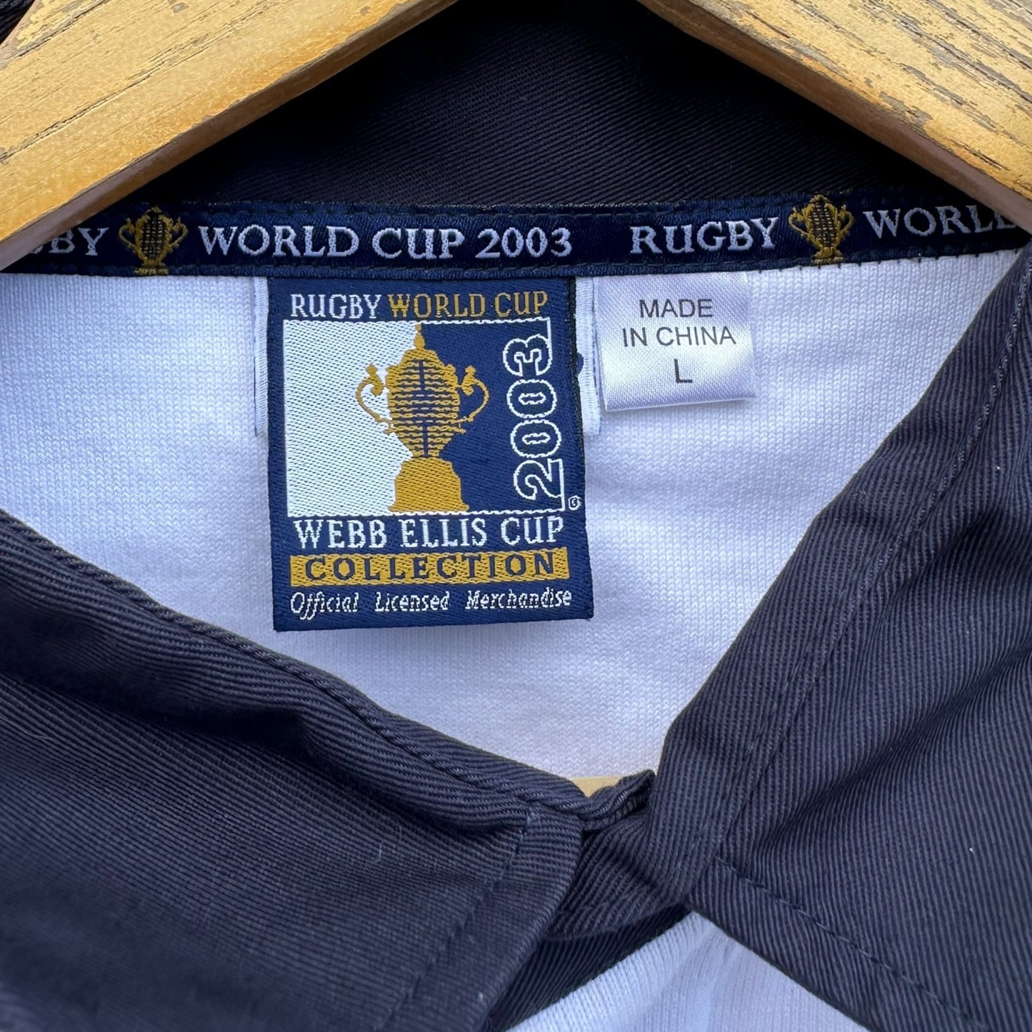 RUGBY WORLD CUP 2003 WEBB ELLIS CUP COLLECTION WHITE LONG SLEEVE VINTAGE JERSEY