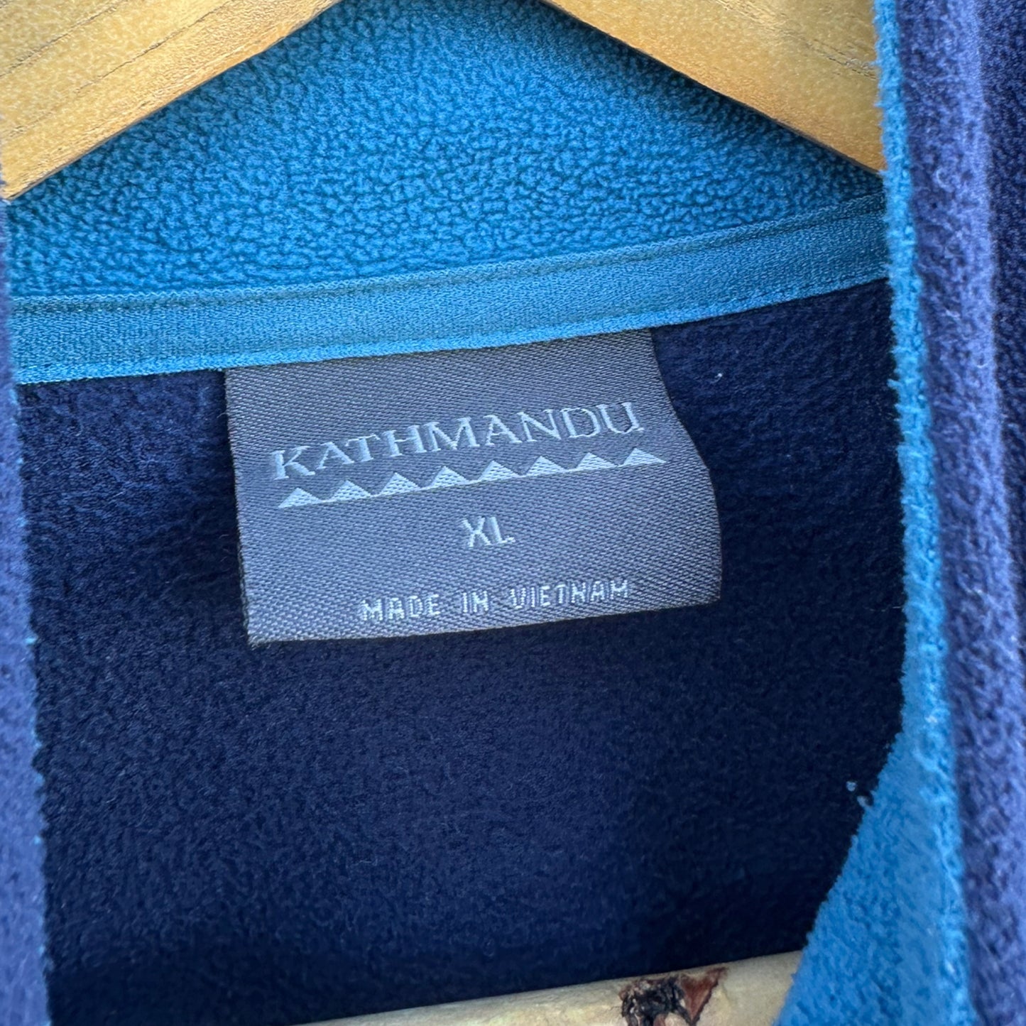 KATHMANDU HALF ZIP TWO BLUES FLEECE PULLOVER JUMPER