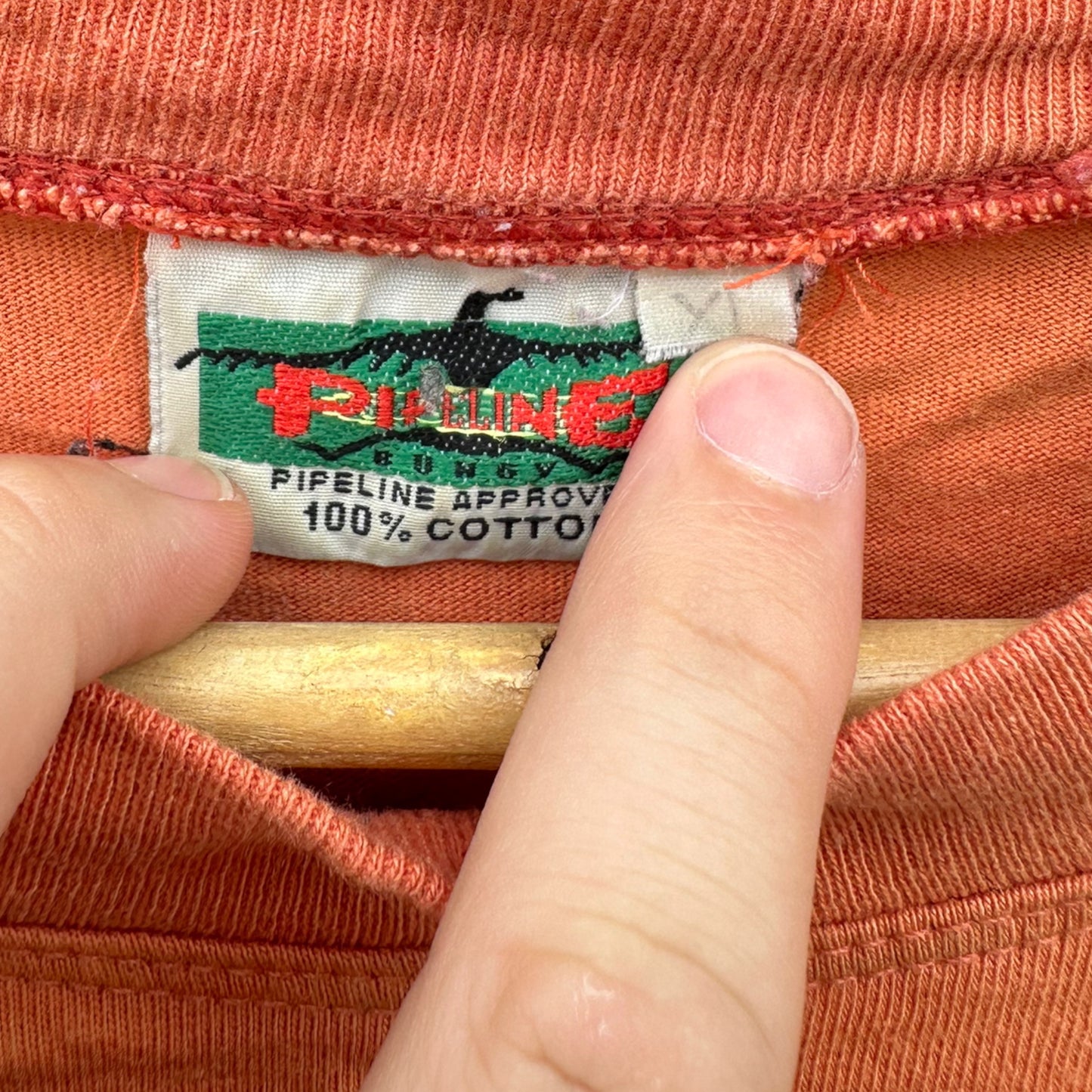 PIPELINE VINTAGE ORANGE SURFWEAR T-SHIRT