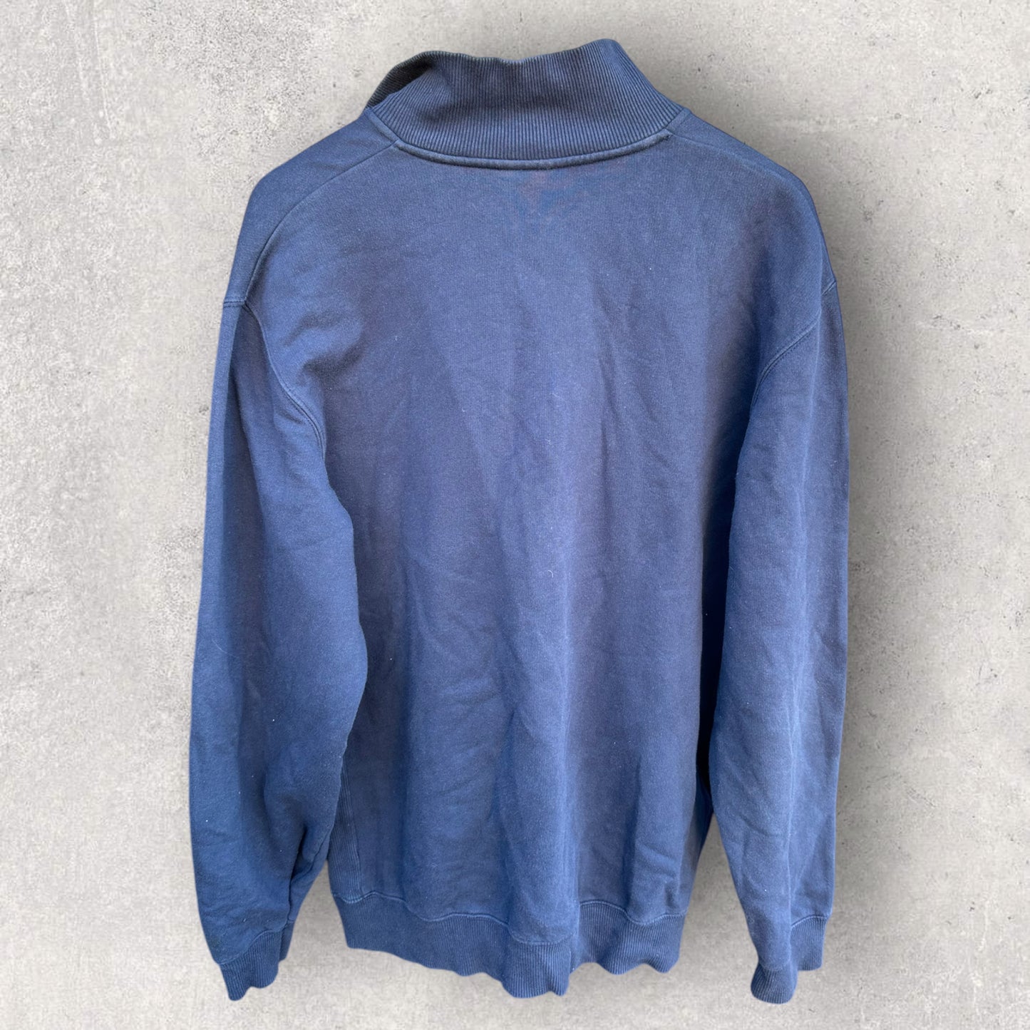 TIMBERLAND HALF ZIP VINTAGE PULLOVER BLUE JUMPER
