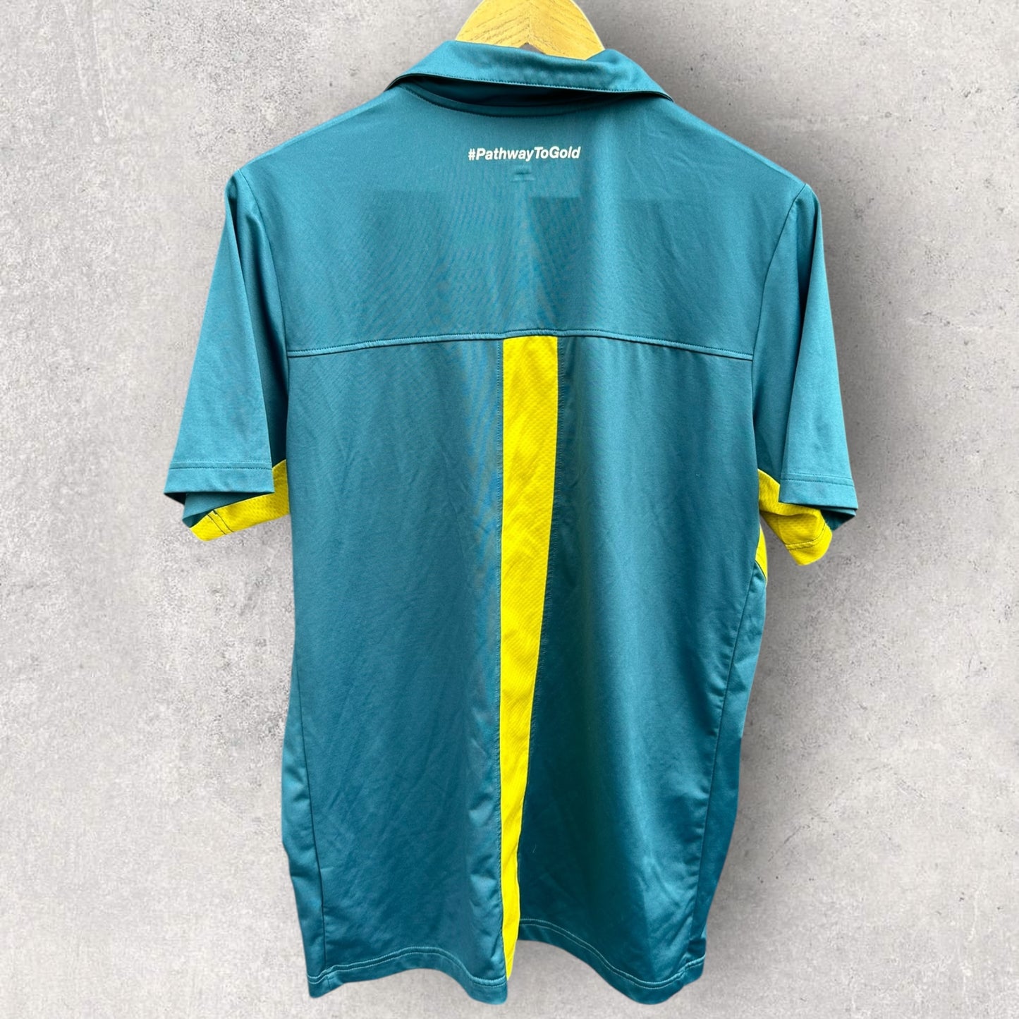 RUGBY AU ASICS GREEN MEDIA POLO SHIRT