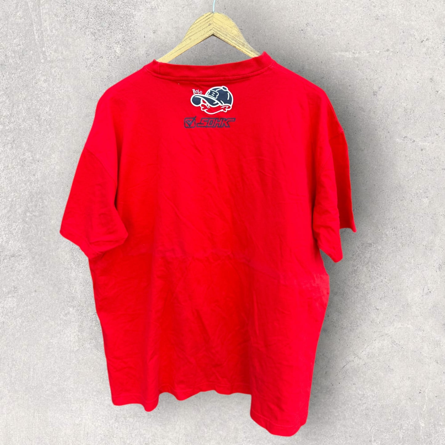 SCHOOL OF HARD KNOCKS VINTAGE HIP HOP RED SHIRT