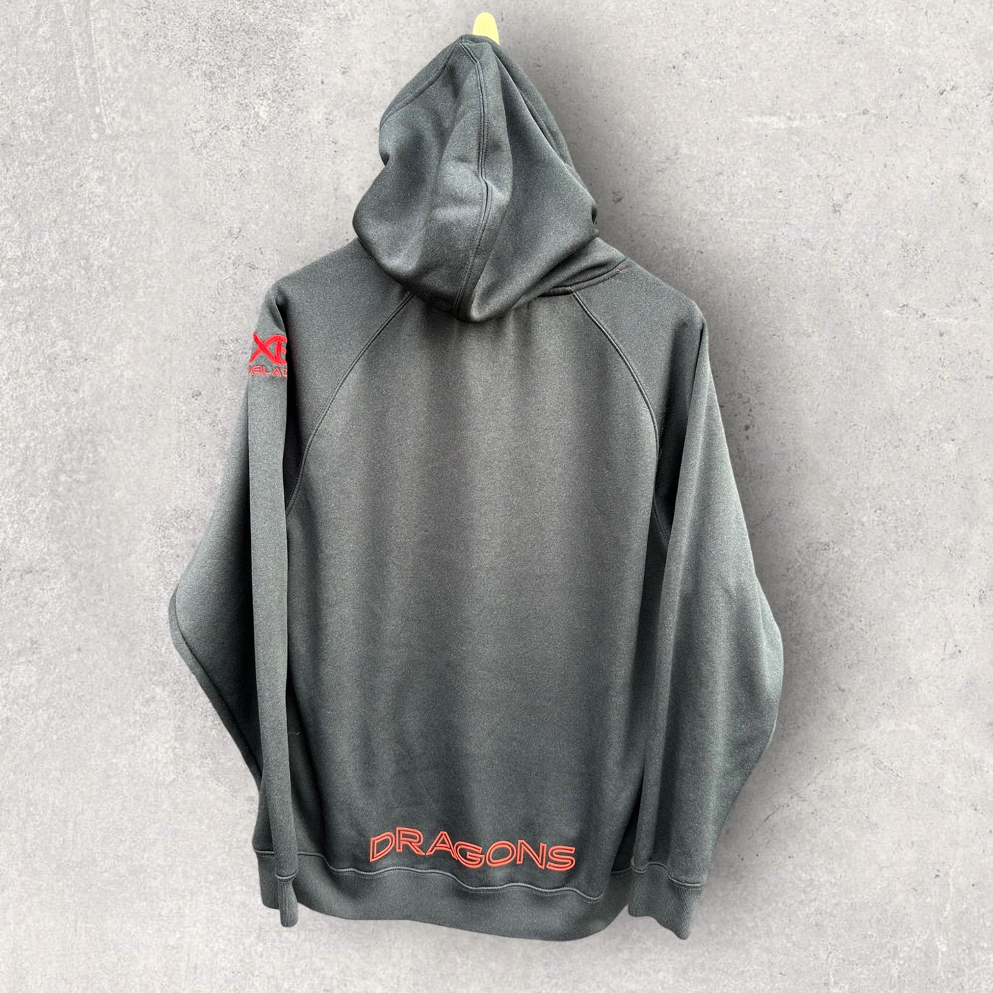 ST GEORGE ILLAWARRA DRAGONS X-BLADES GREY HOODED JUMPER