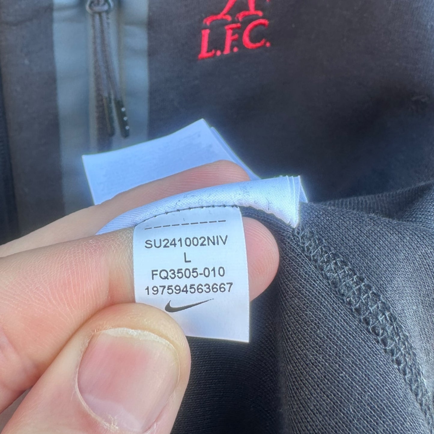 LIVERPOOL FC NIKE TECH FLEECE RED & BLACK BOMBER JACKET
