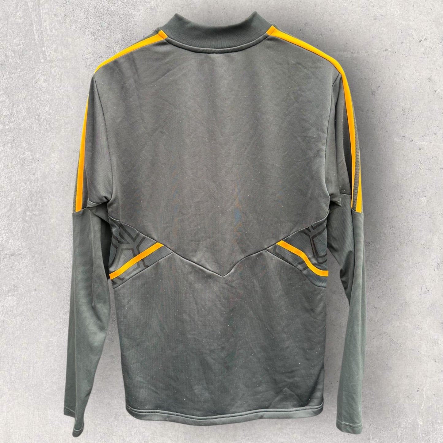Leeds United Adidas football chest zip long sleeve training jumper