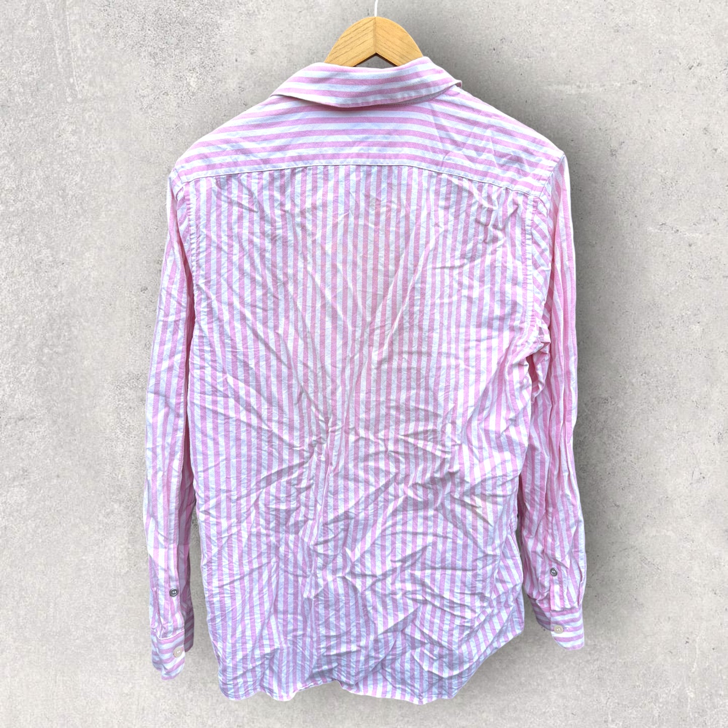 CALVIN KLEIN PINK STRIPPED BUTTON UP SHIRT