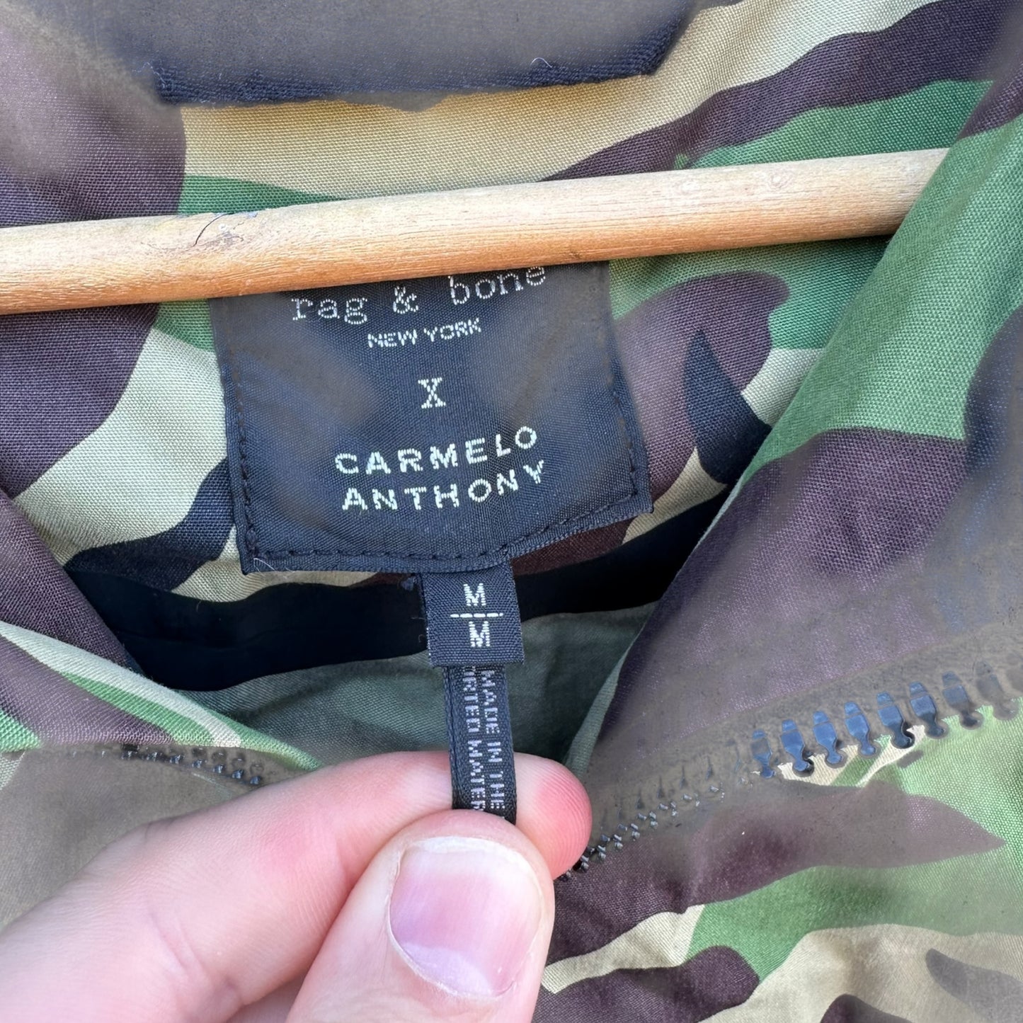 RAG & BONE X CARMELO ANTHONY CAMO HOODED JACKET