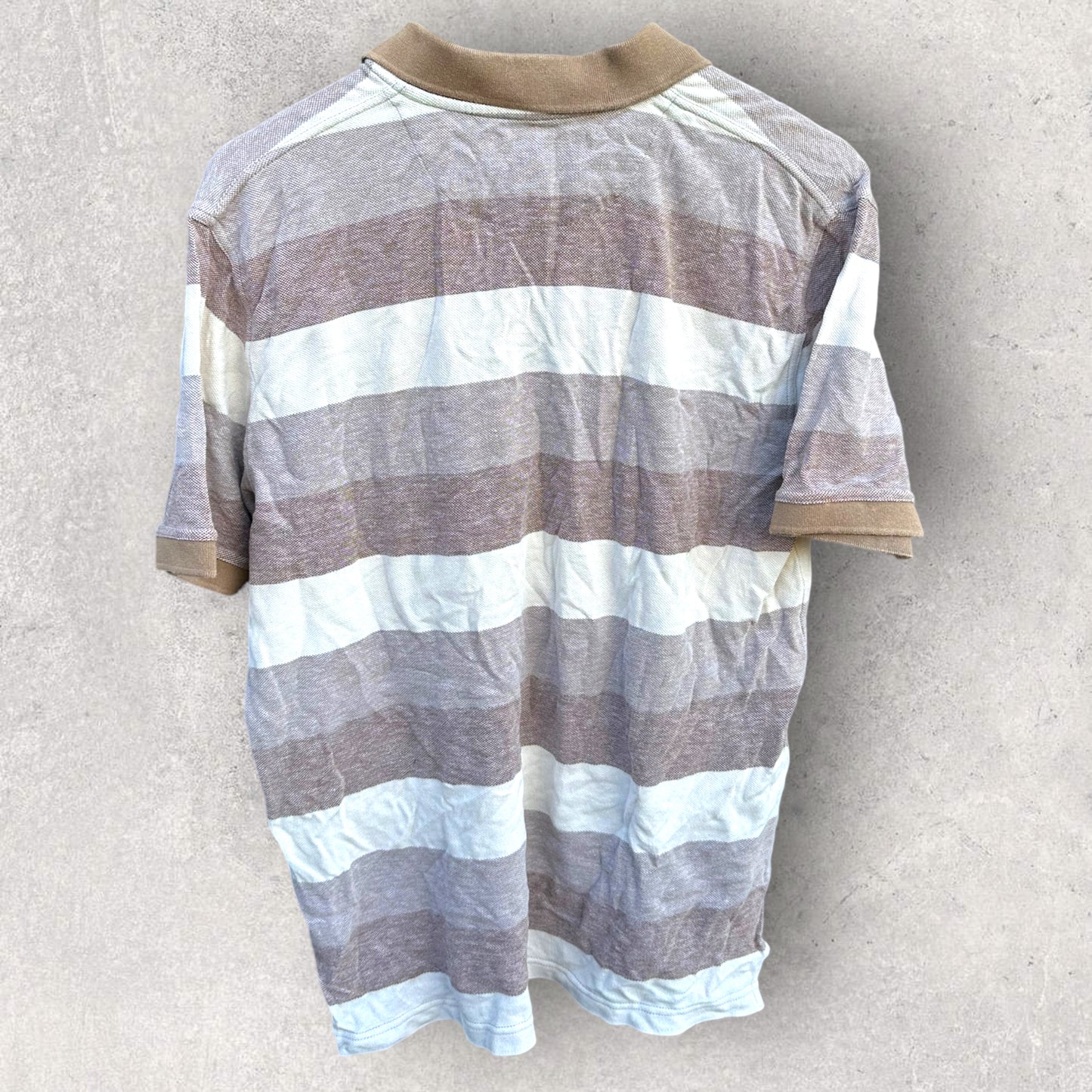 RM WILLIAMS BEIGE STRIPPED POLO SHIRT