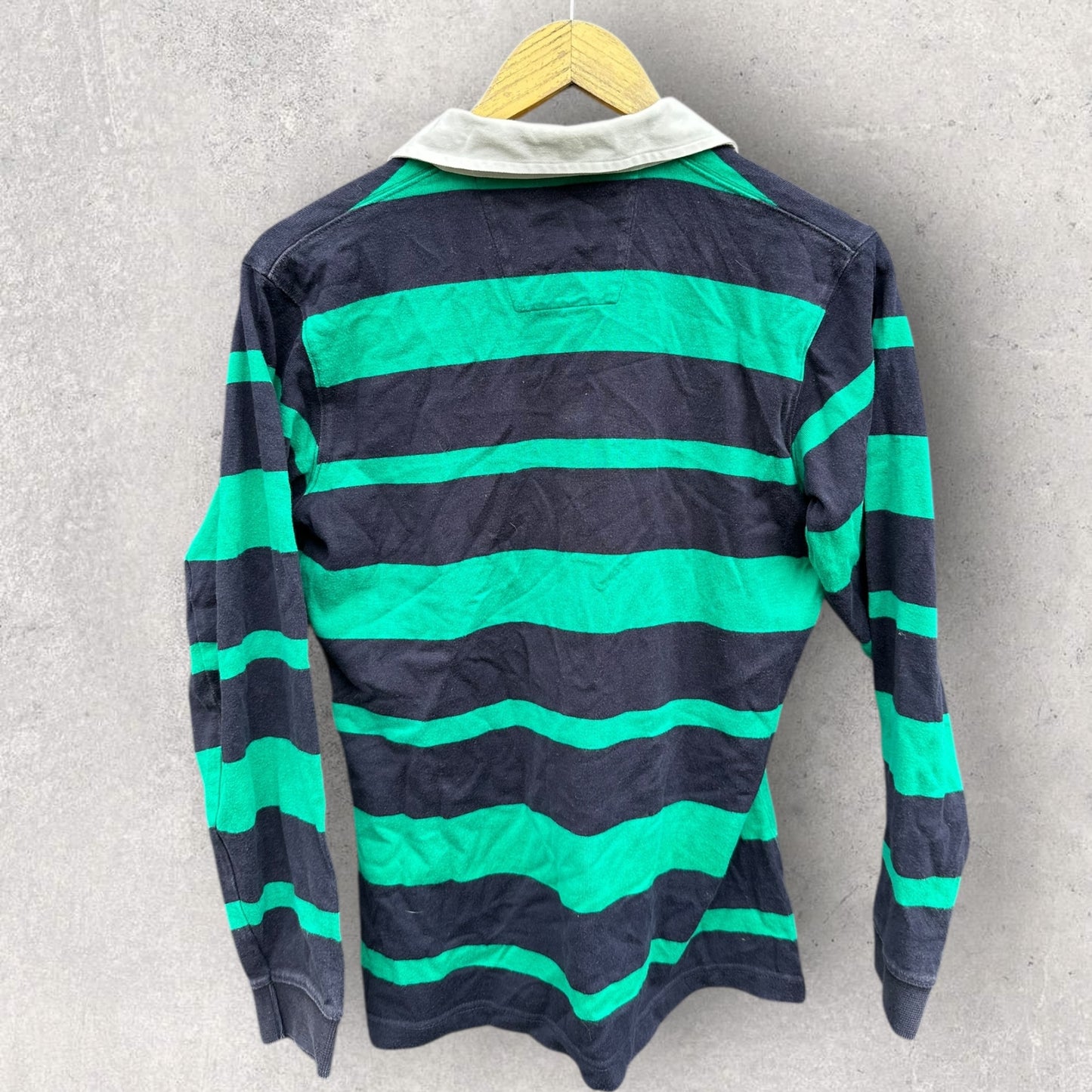 RM WILLIAMS LADIES GREEN & BLUE LONG SLEEVE JERSEY POLO