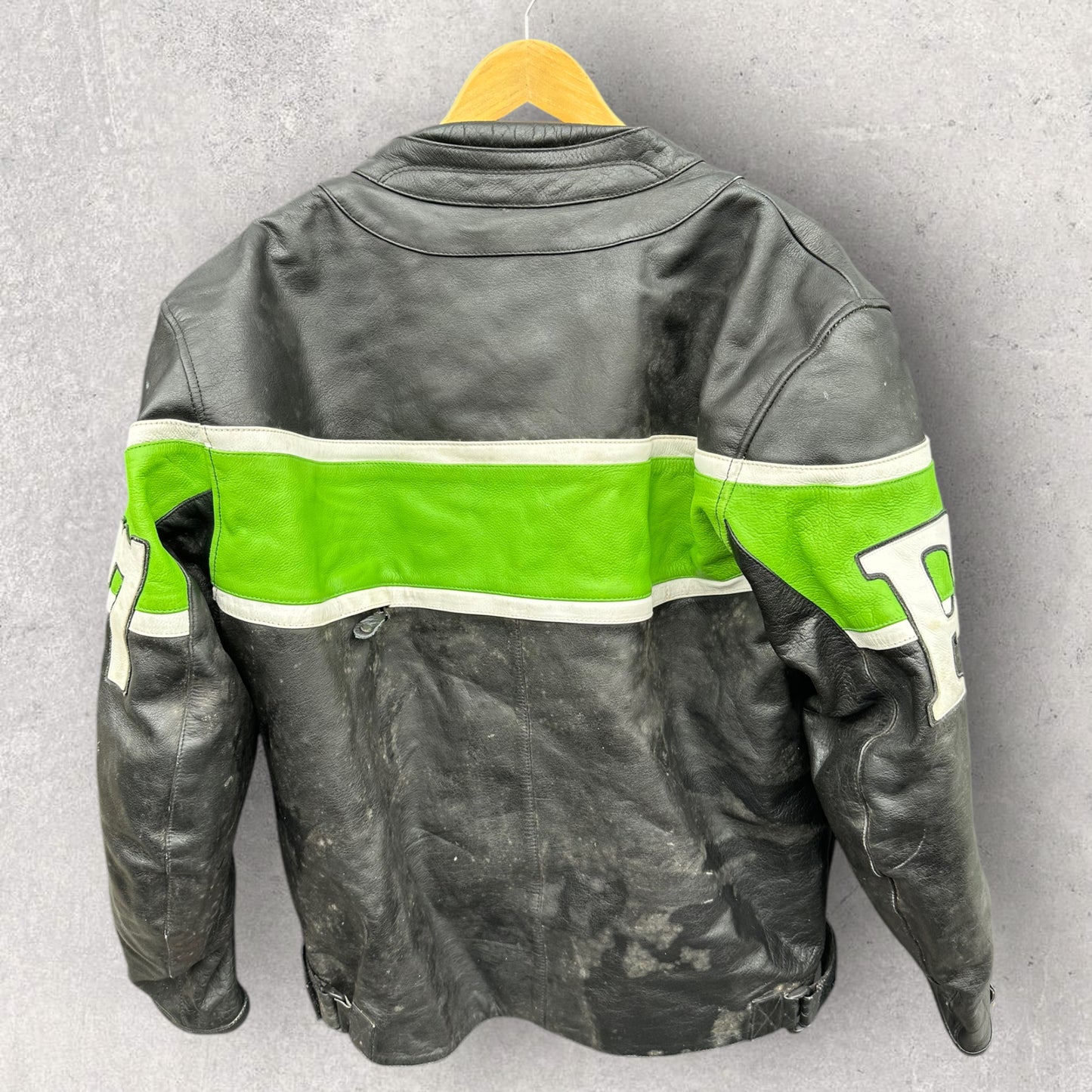 FIRST RACING VINTAGE LEATHER MOTORCYCLE JACKET