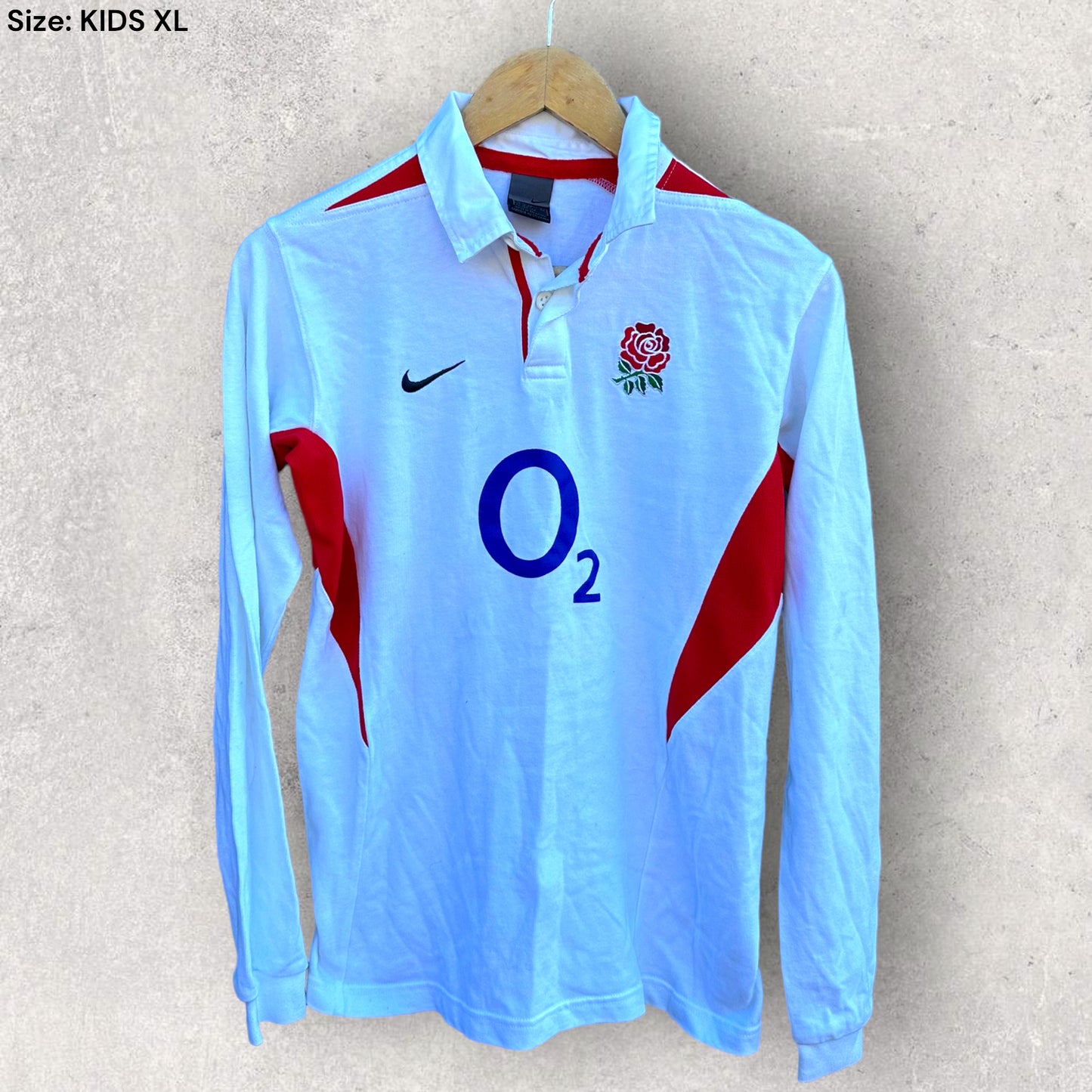 ENGLAND NIKE RUGBY UNION LONG SLEEVE KIDS JERSEY