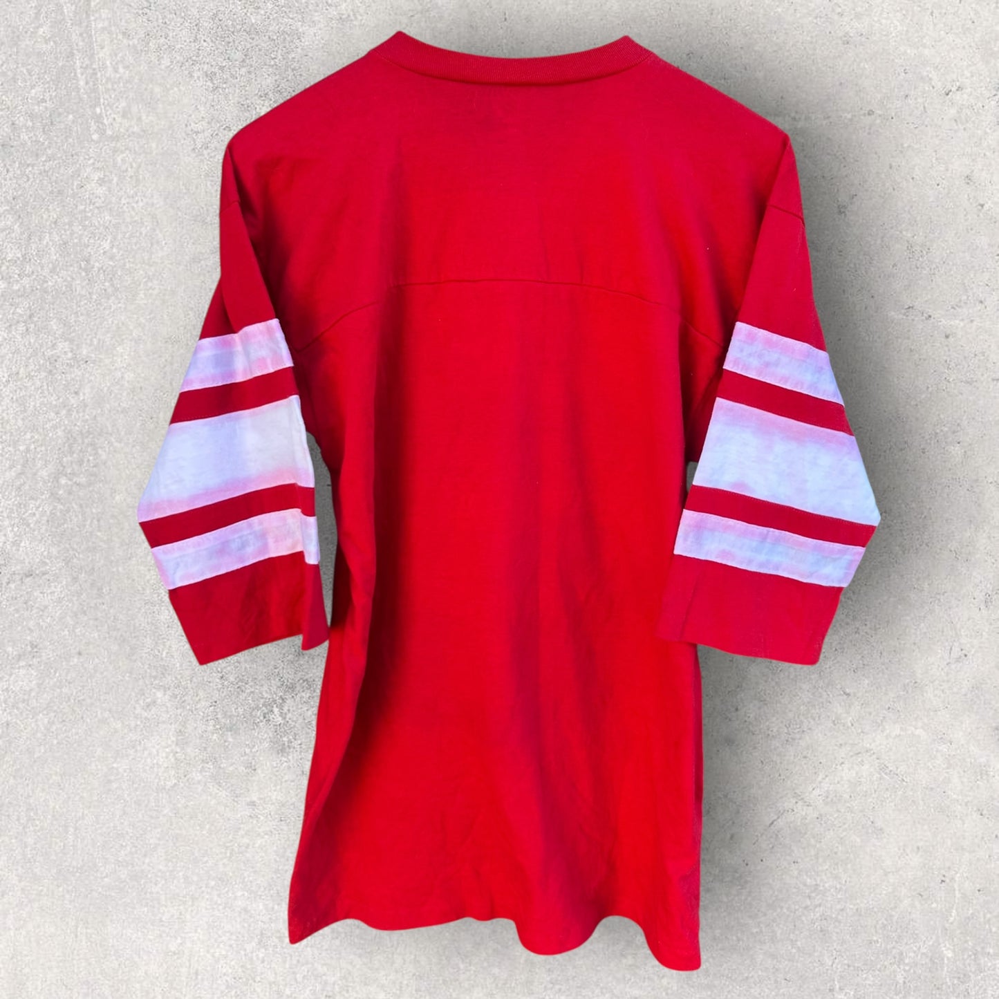 New England Patriots 1985 AFC champions Vintage Logo 7 Red 3/4 Sleeve Shirt