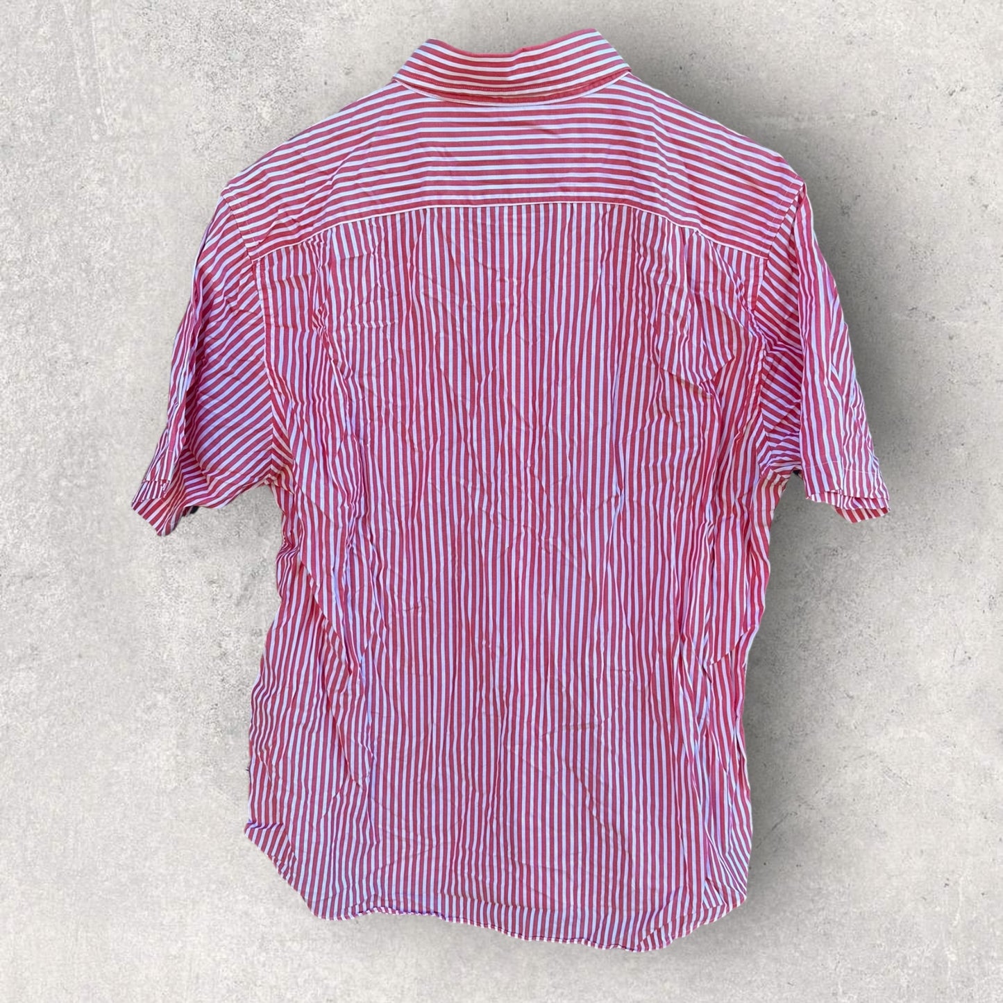 Nautica Short Sleeve Button Up Red & White Shirt