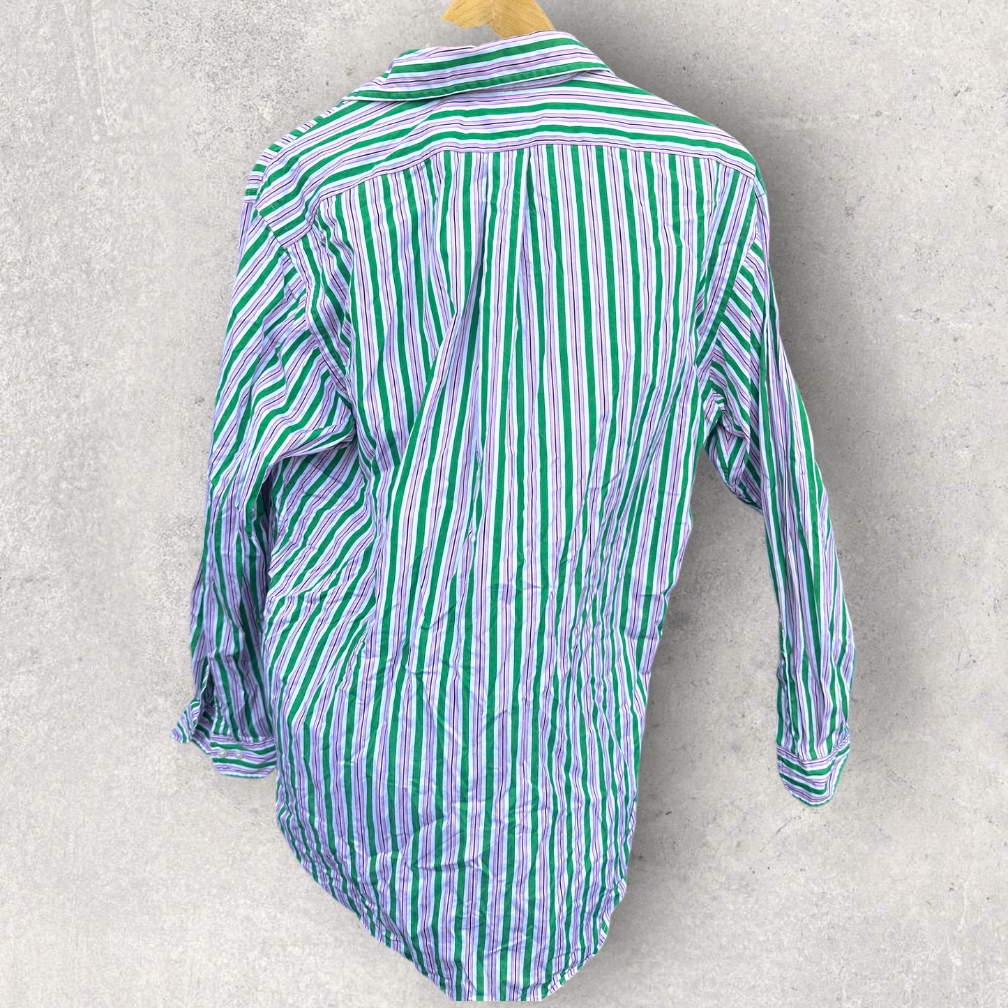 RALPH LAUREN POLO PINK & GREEN LONG SLEEVE BUTTON UP SHIRT