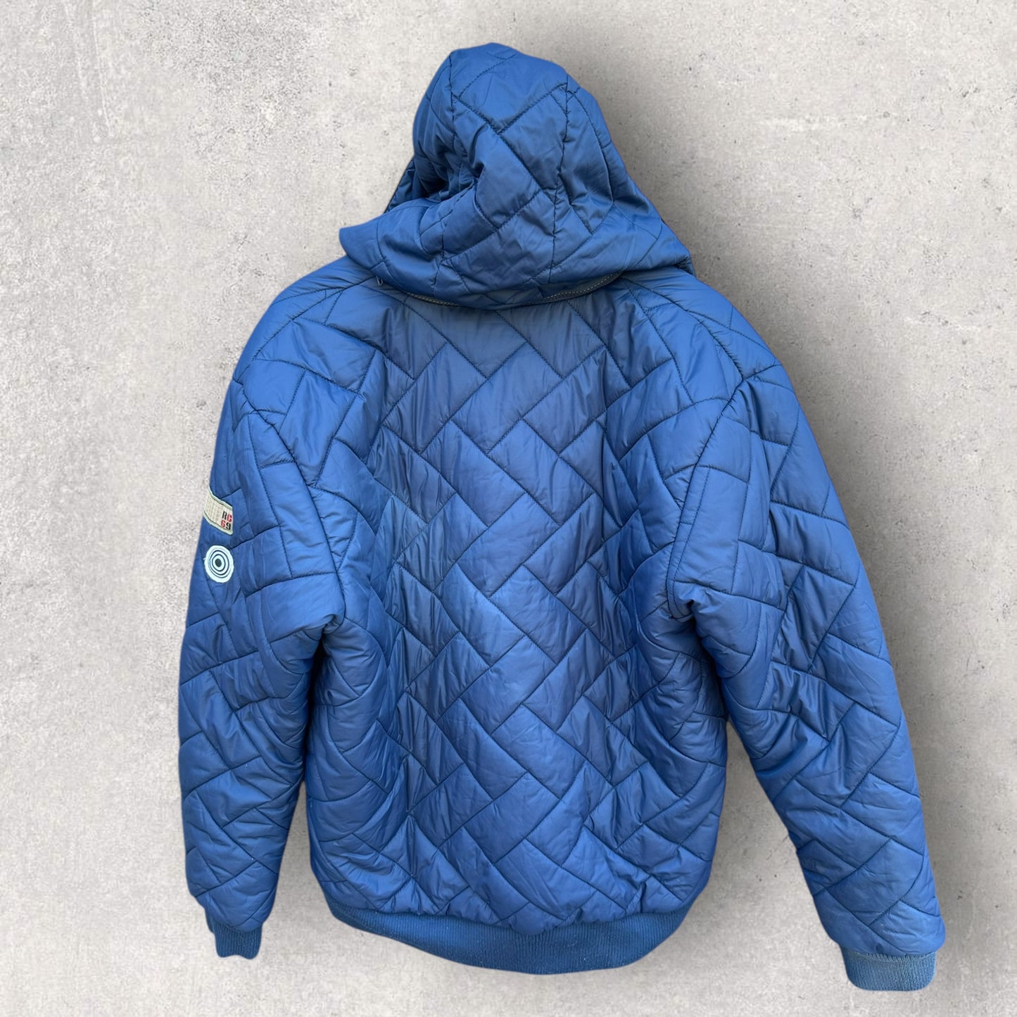 RIPCURL BLUE HOODED PUFFER JACKET