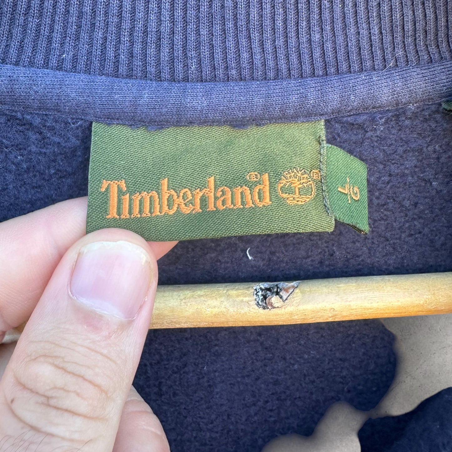 TIMBERLAND HALF ZIP VINTAGE PULLOVER BLUE JUMPER