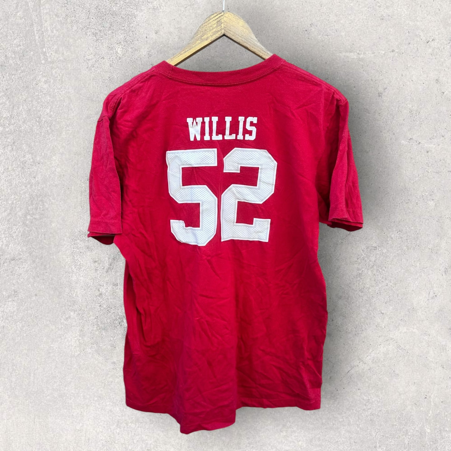 PATRICK WILLIS SANFRANCISO 49ERS REEBOK RED SHIRT