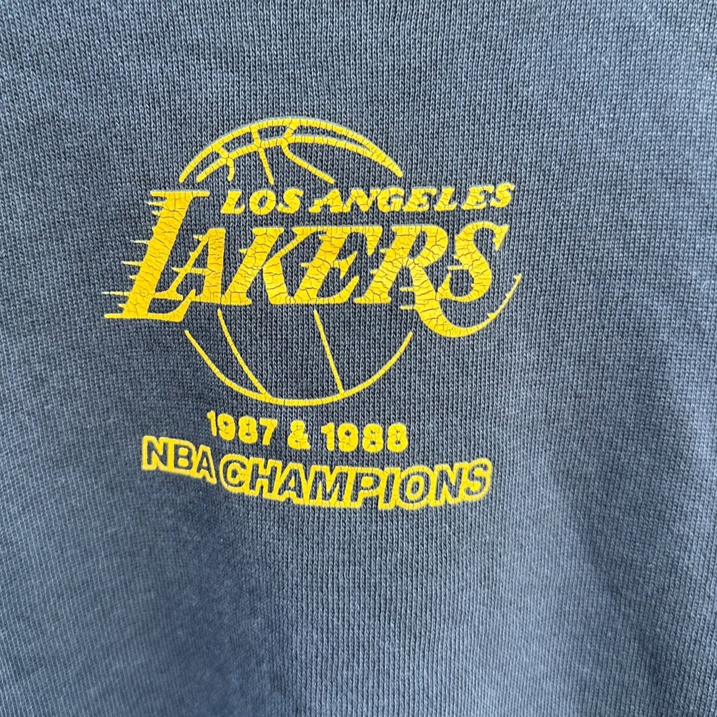 LA LAKERS MITCHELL & NESS GREY HOODED PULLOVER NBA JUMPER