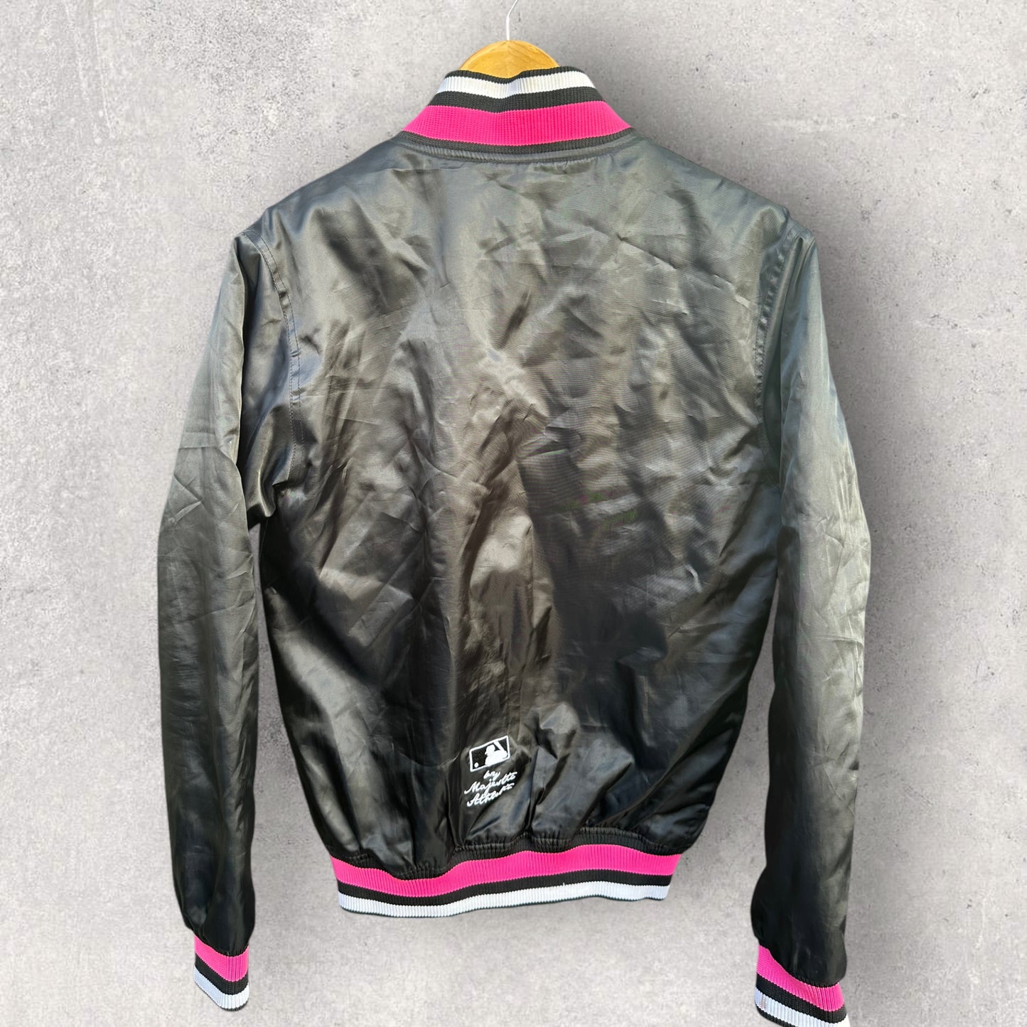 NEW YORK YANKEES BLACK MAJESTIC MLB BASEBALL BOMBER JACKET