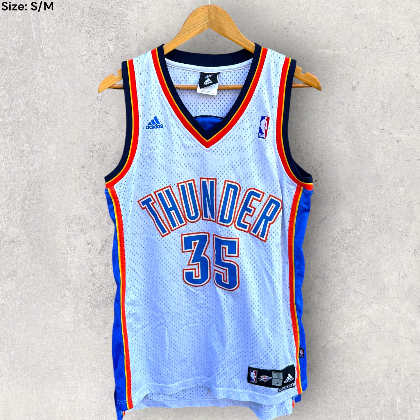 KEVIN DURANT OKLAHOMA CITY THUNDER WHITE ADIDAS JERSEY