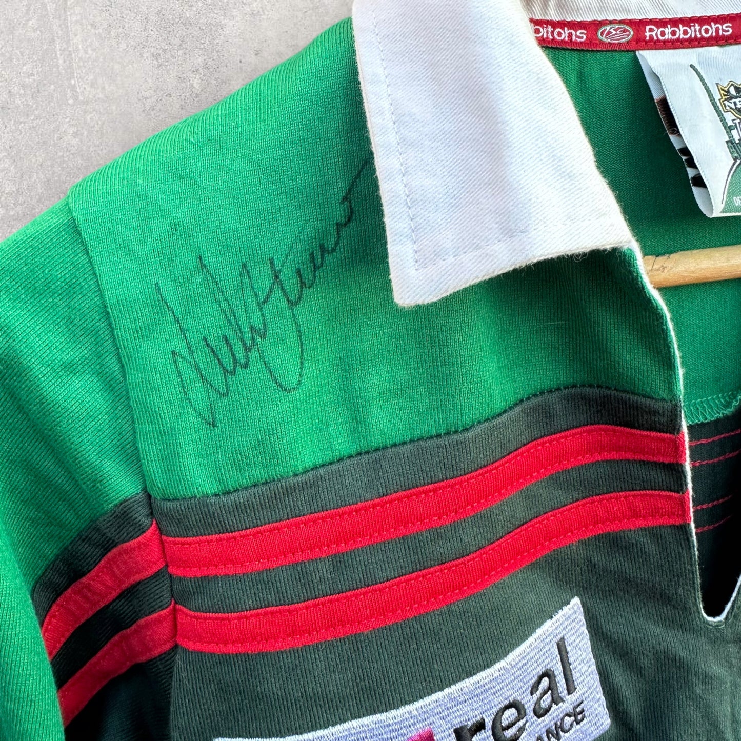 SOUTH SYDNEY RABBITOHS 2004 LADIES LONG SLEEVE COTTON SHIRT SIGNED