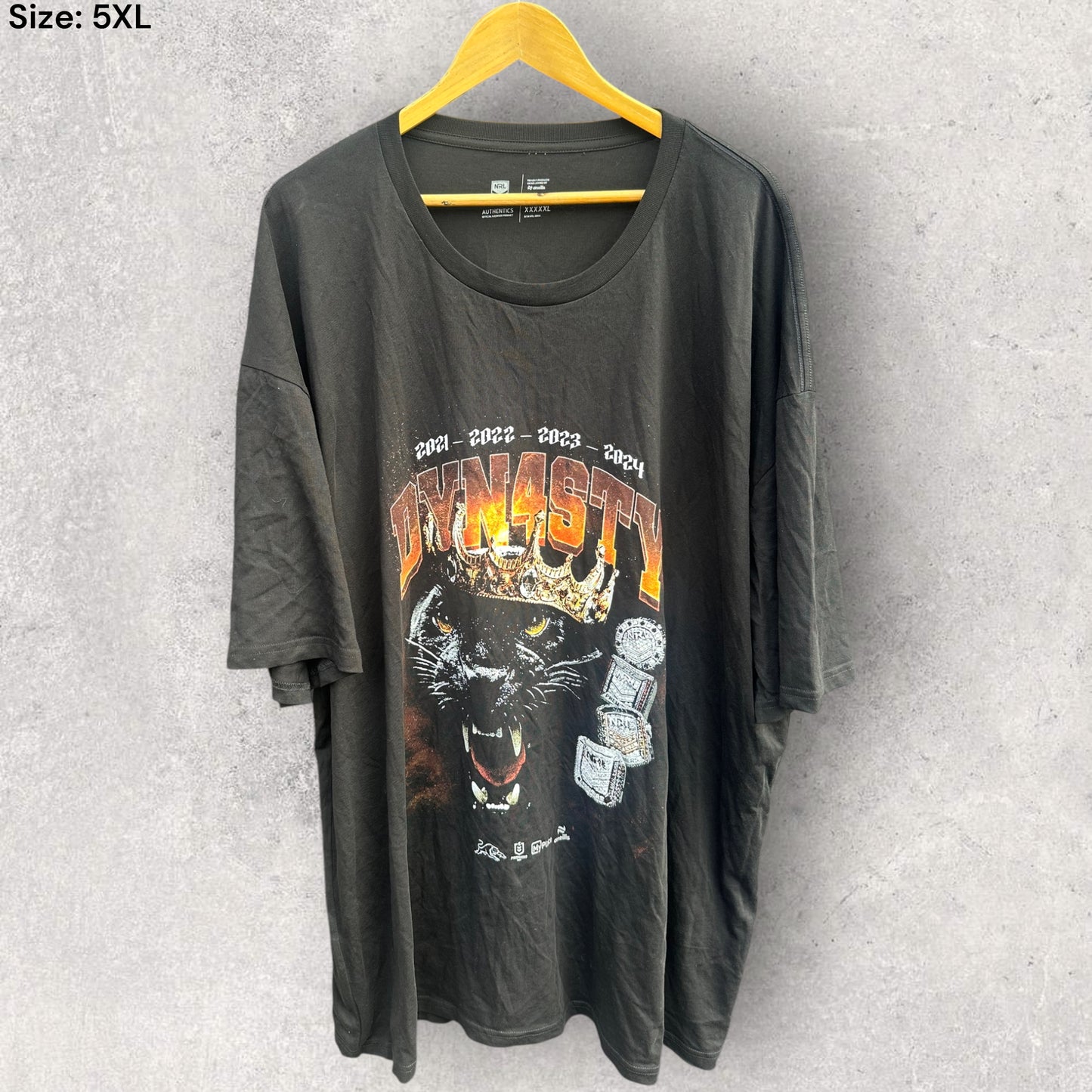 PENRITH PANTHERS DYNASTY 4 PEAT PREMIERSHIP BLACK SHIRT