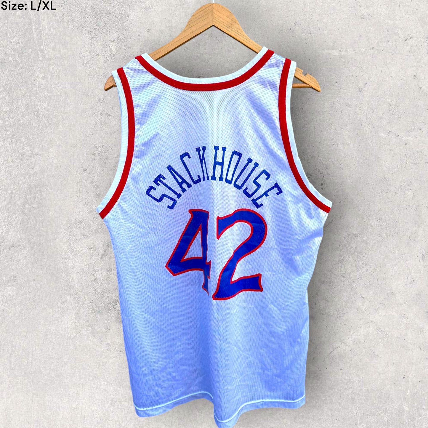 JERRY STACKHOUSE PHILADELPHIA 76ERS VINTAGE CHAMPION NBA JERSEY