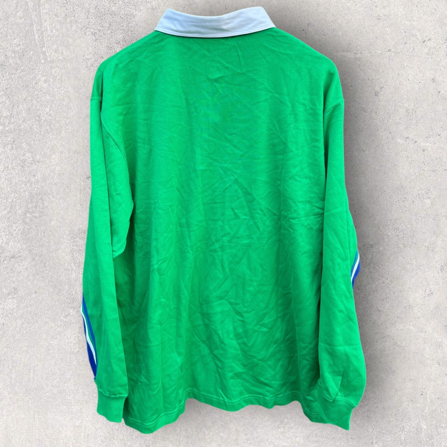 RUGBY UNION WORLD CUP COLLECTION 2003 REEBOK GREEN & BLUE LONG SLEEVE VINTAGE JERSEY