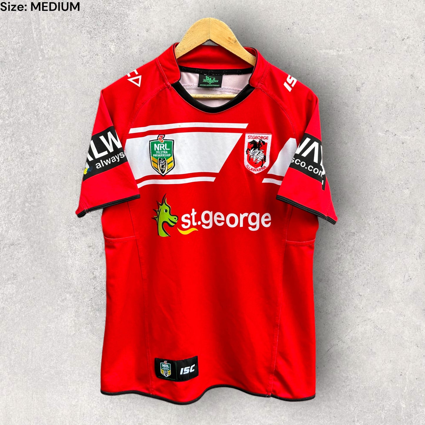 ST GEORGE ILLAWARRA DRAGONS 2014 AWAY JERSEY