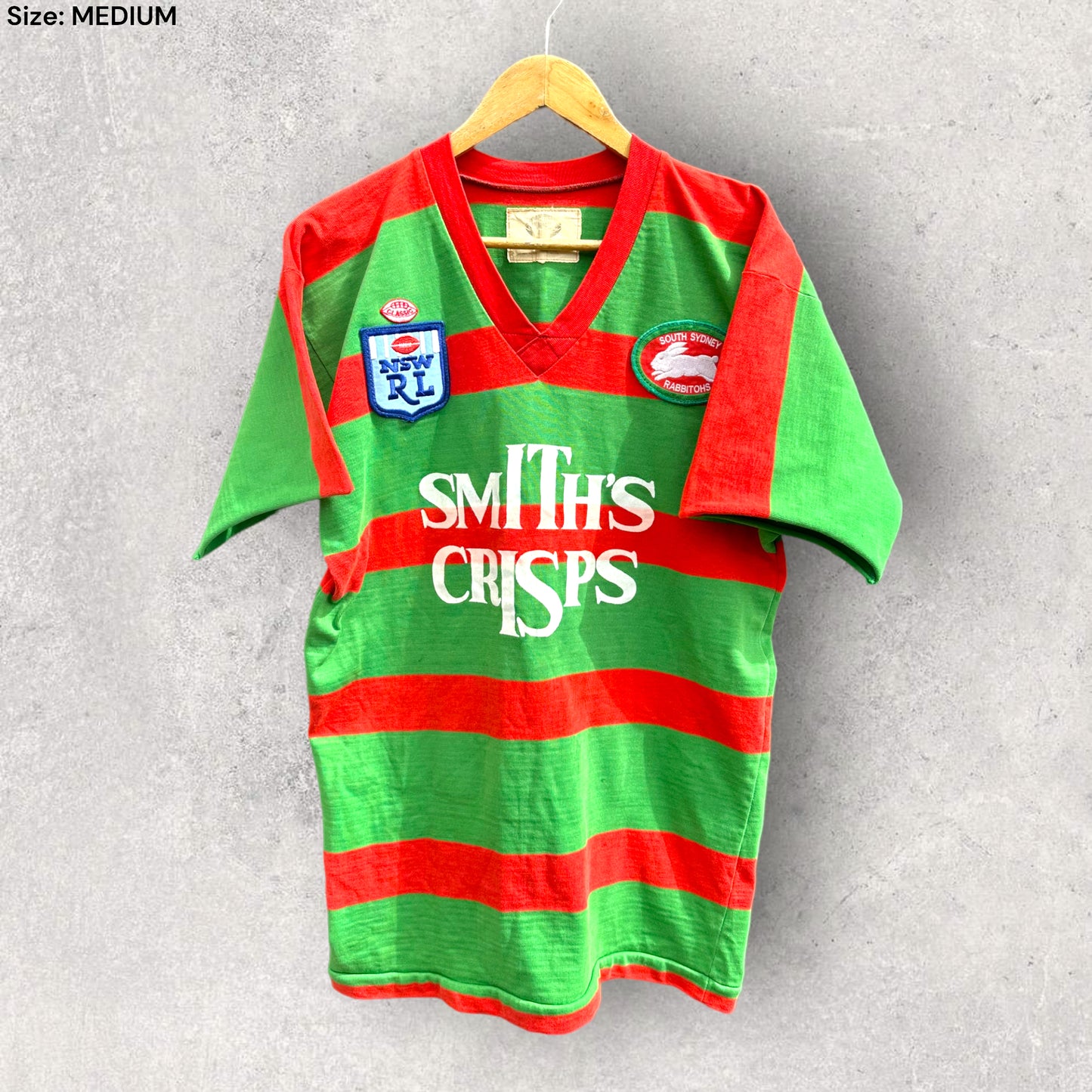 SOUTH SYDNEY RABBITOHS LATE 80s SMITHS CRISPS JERSEY