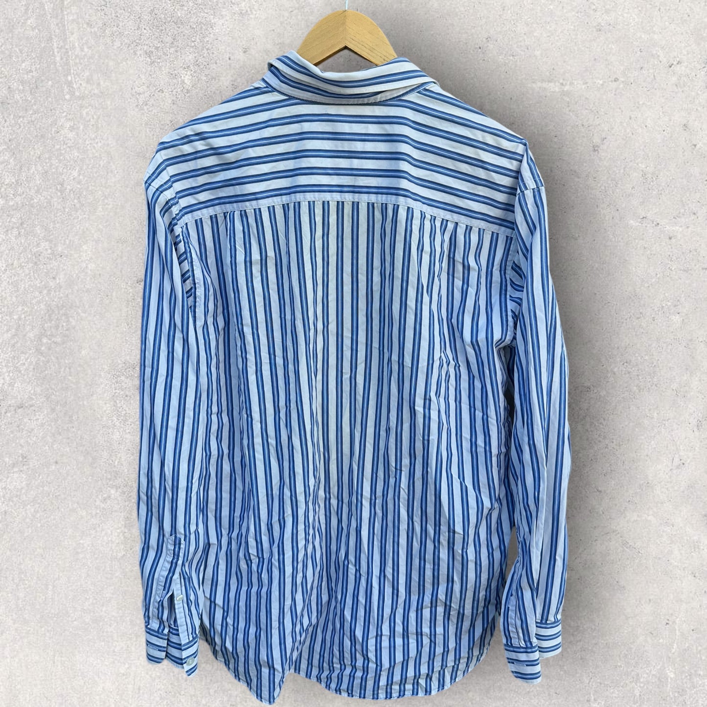 RM WILLIAMS BLUE & WHOTE STRIPPED LONG SLEEVE VINTAGE SHIRT