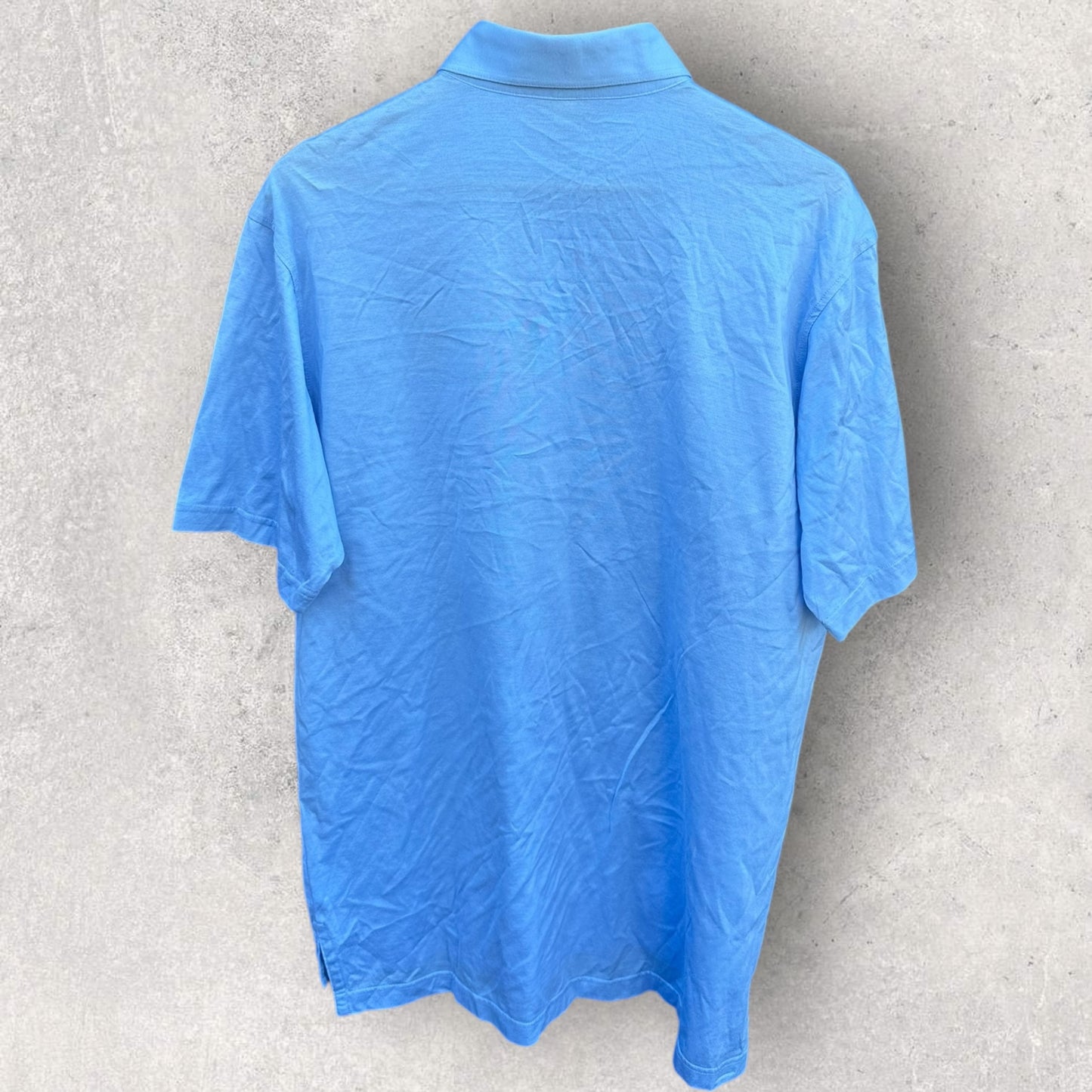 PETER MILLAR VINTAGE PINE VALLEY GOLF POLO BLUE SHIRT MADE IN KOREA