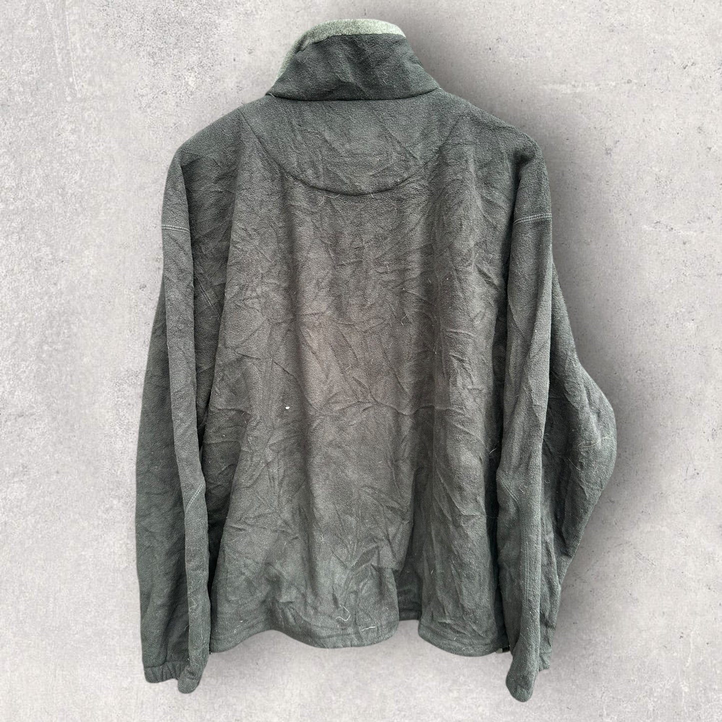 CHAMPION CHEST ZIP BLACK FLEECE JUMPER