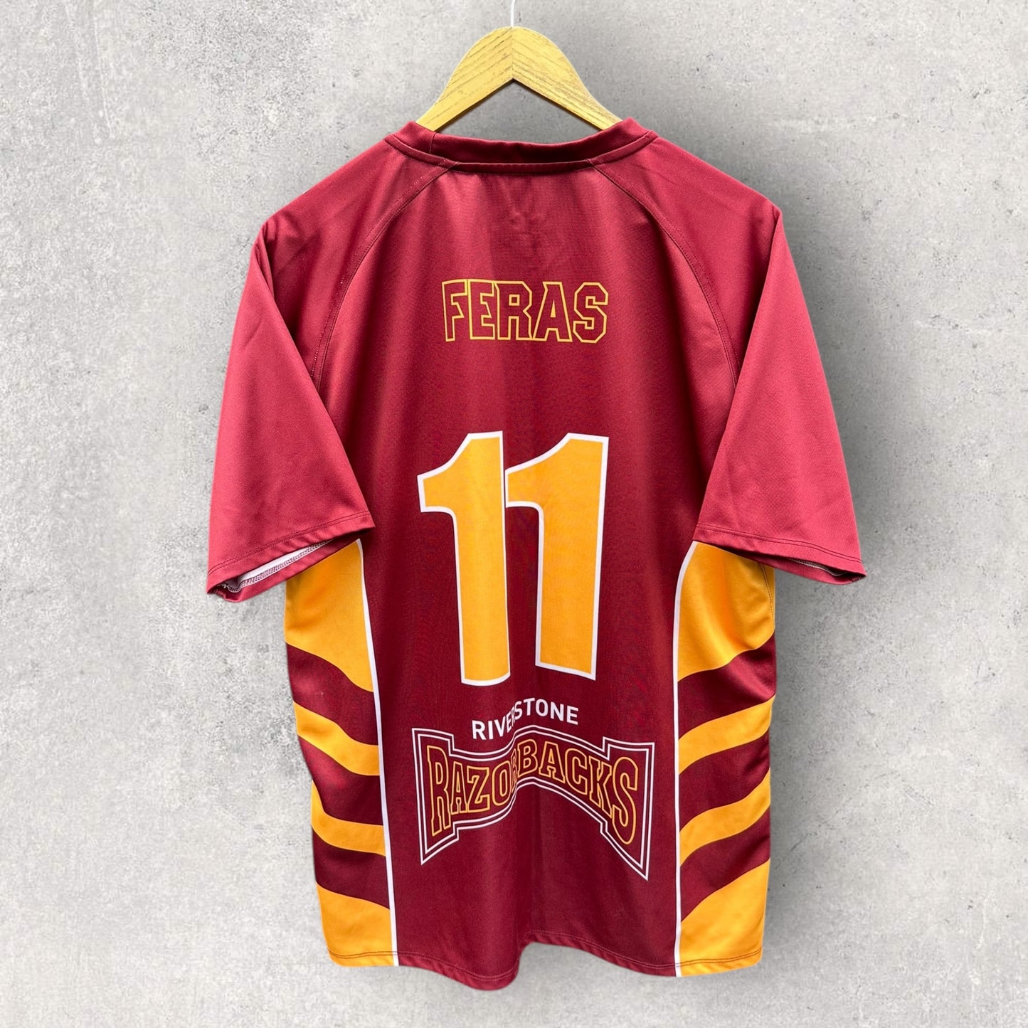 RIVERSTONE RAZORBACKS RUGBY LEAGUE MATCH WORN JERSEY