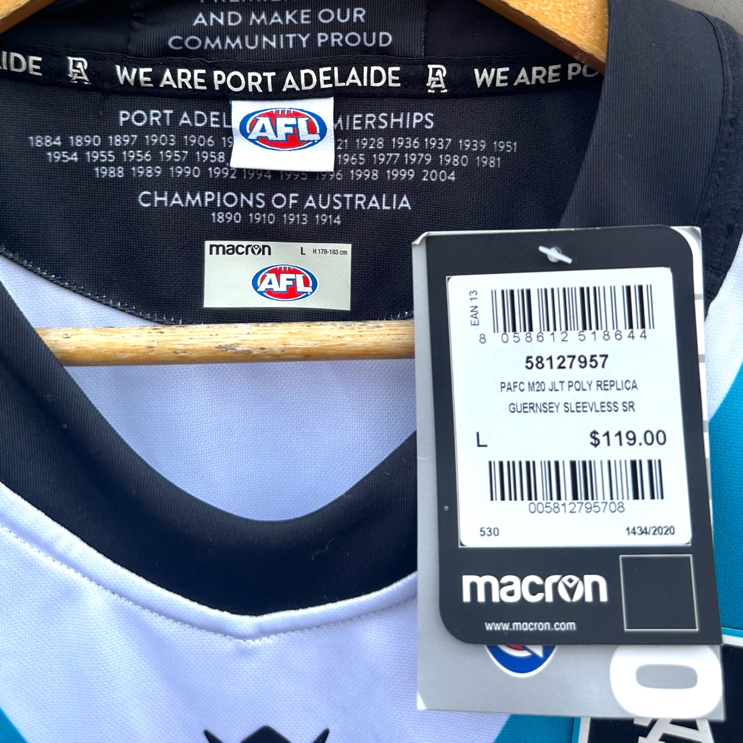 PORT ADELAIDE POWER 2020 GUERNSEY NEW WITH TAGS