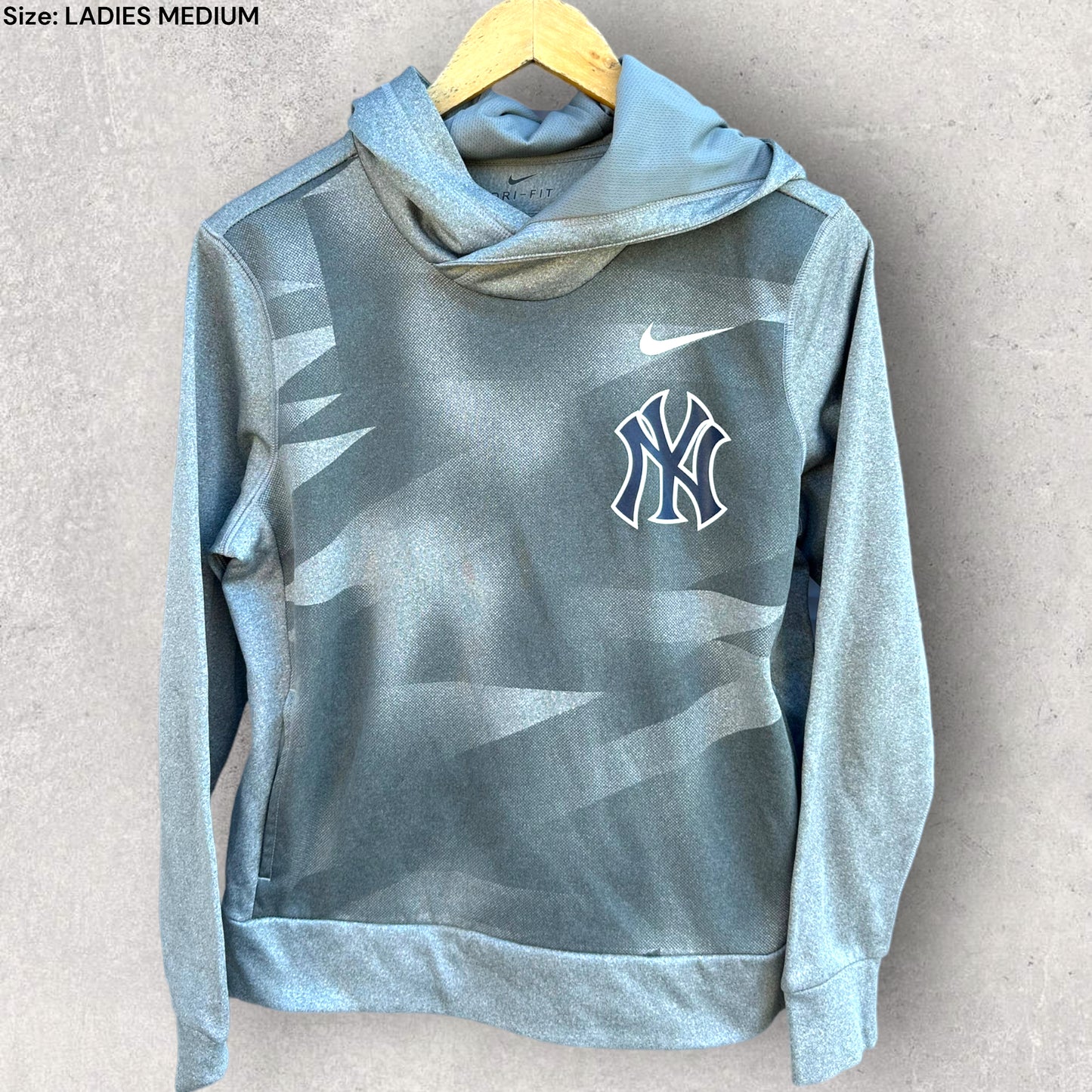 NEW YORK YANKEES LADIES GREY HOODED JUMPER