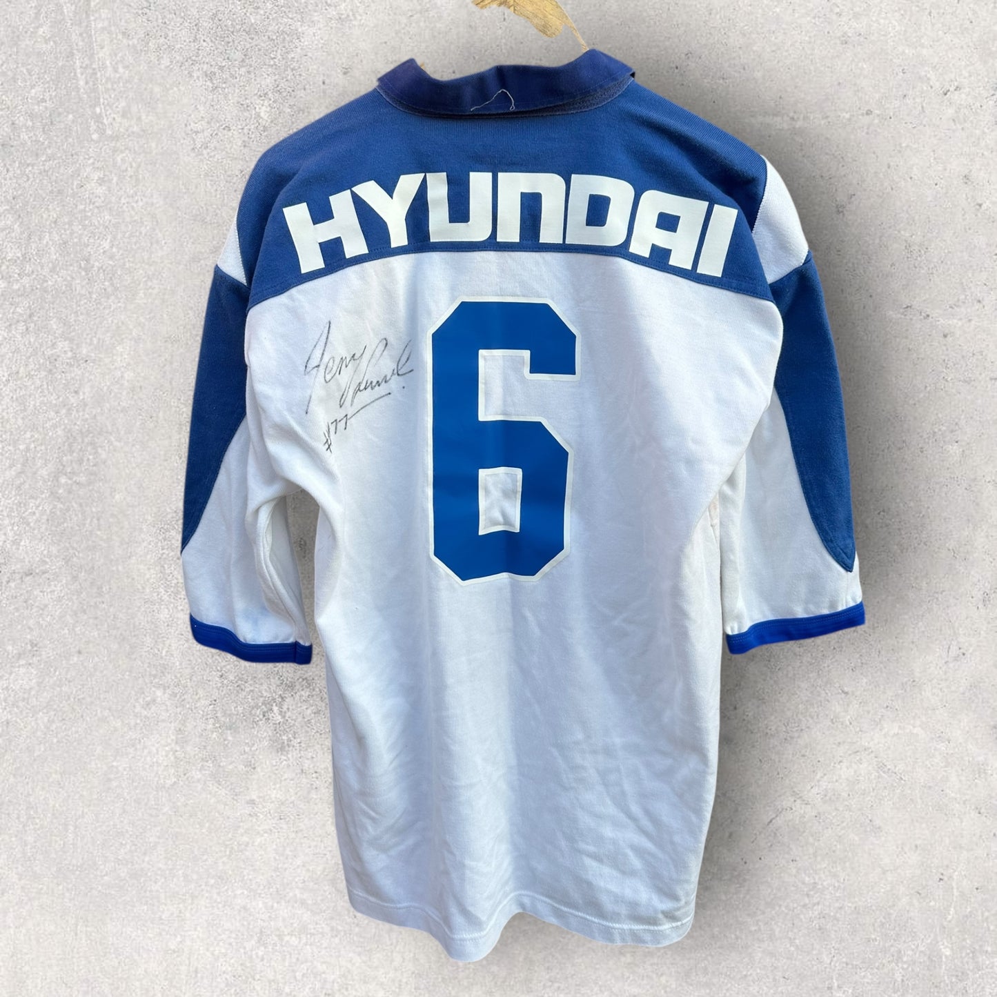 Canterbury Bulldogs 1995 ARL Hyundai Home Jersey Vintage Signed By Terry Lamb