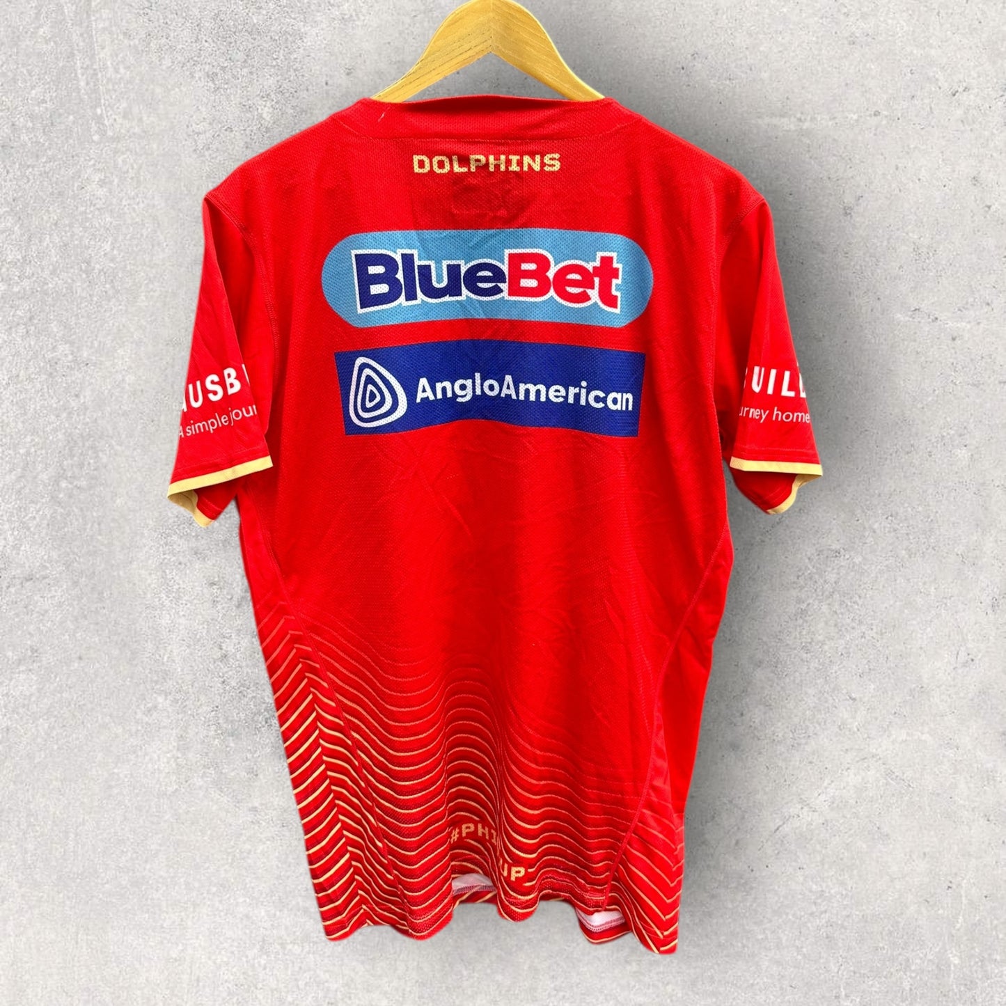 REDCLIFFE DOLPHINS PLAYER TRAINING SHIRT ISSUED TO ORYN KEELEY