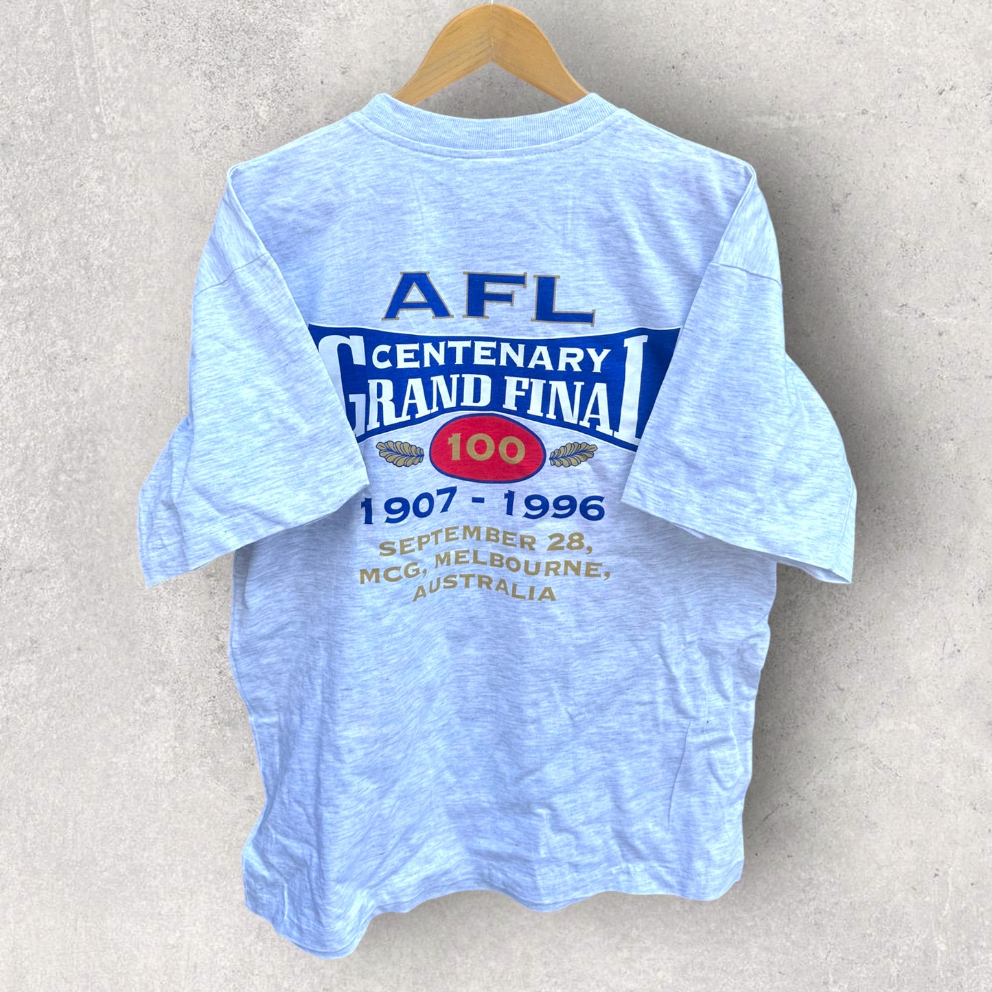 MELBOURNE DEMONS CENTENARY OF AFL VINTAGE GREY DEADSTOCK T-SHIRT