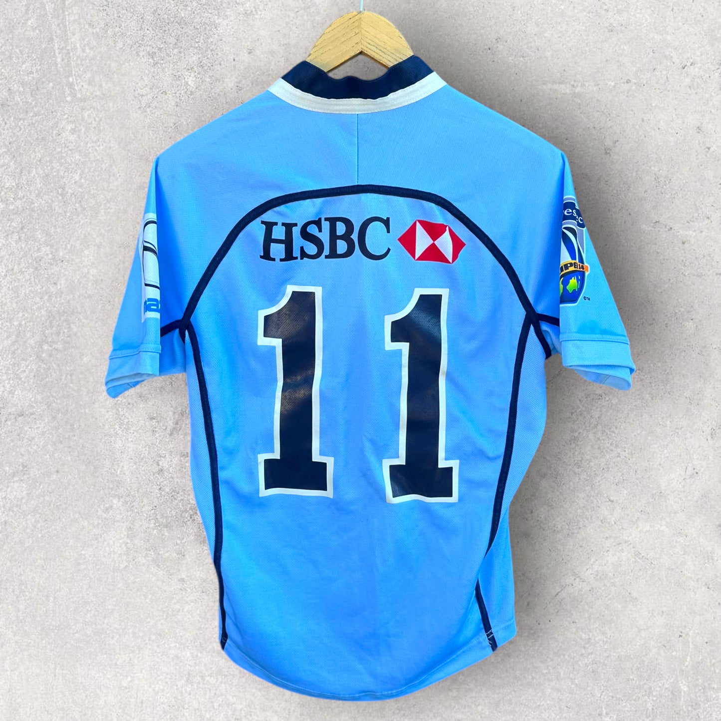 NEW SOUTH WALES WARATAHS ISC PLAYER WORN RUGBY UNION SUPER 14 JERSEY #11