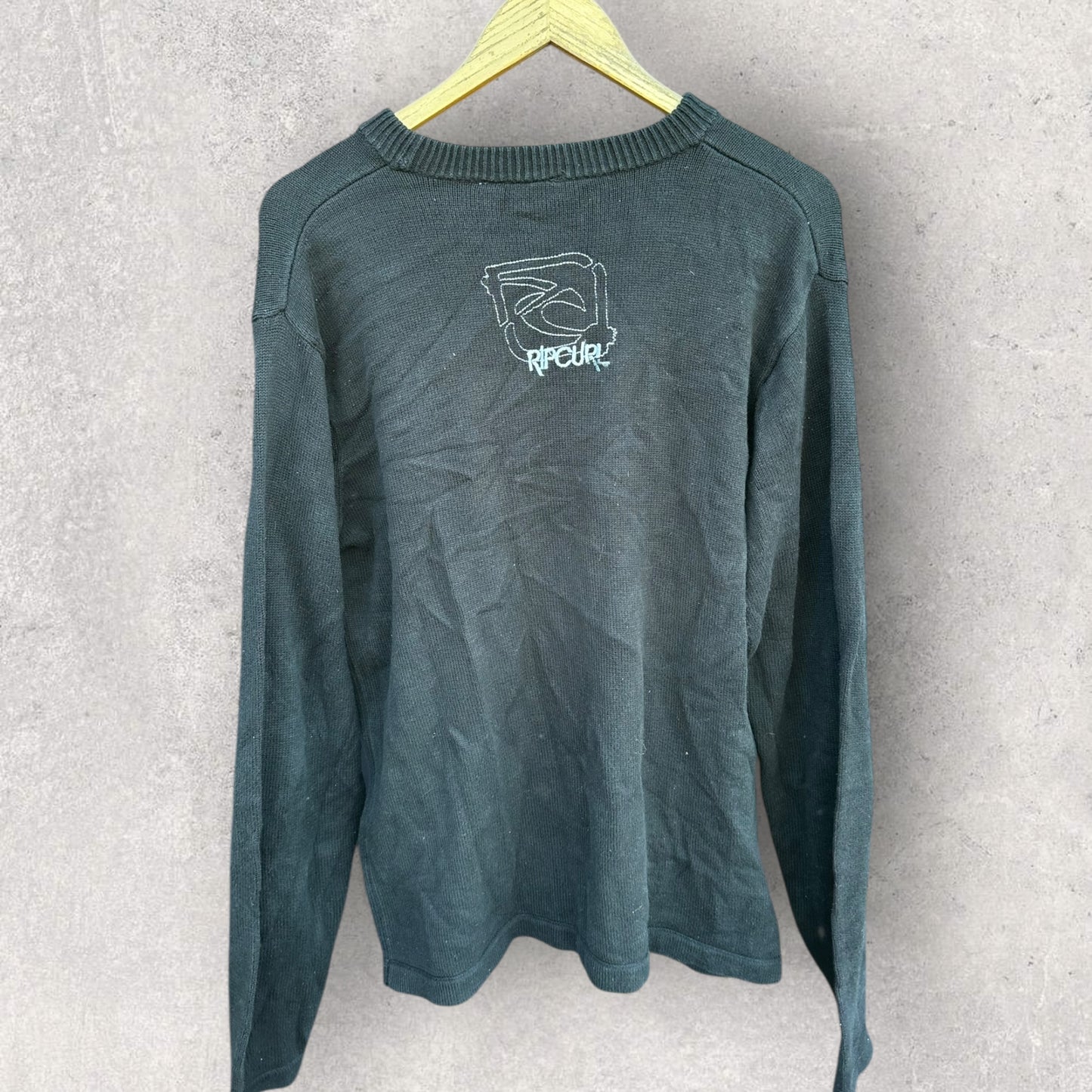 RIPCURL BLACK VINTAGE LONG SLEEVE PULLOVER JUMPER
