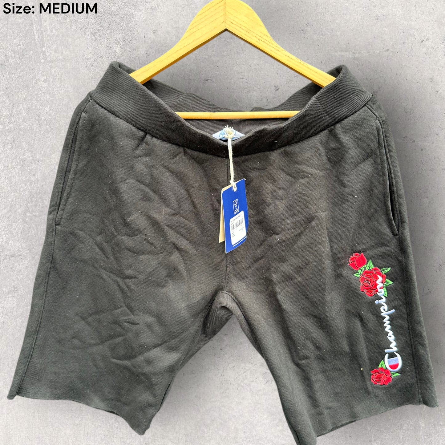 CHAMPION REVERSE WEAVE ROSE CUTOFF BLACK SHORTS NEW WITH TAGS