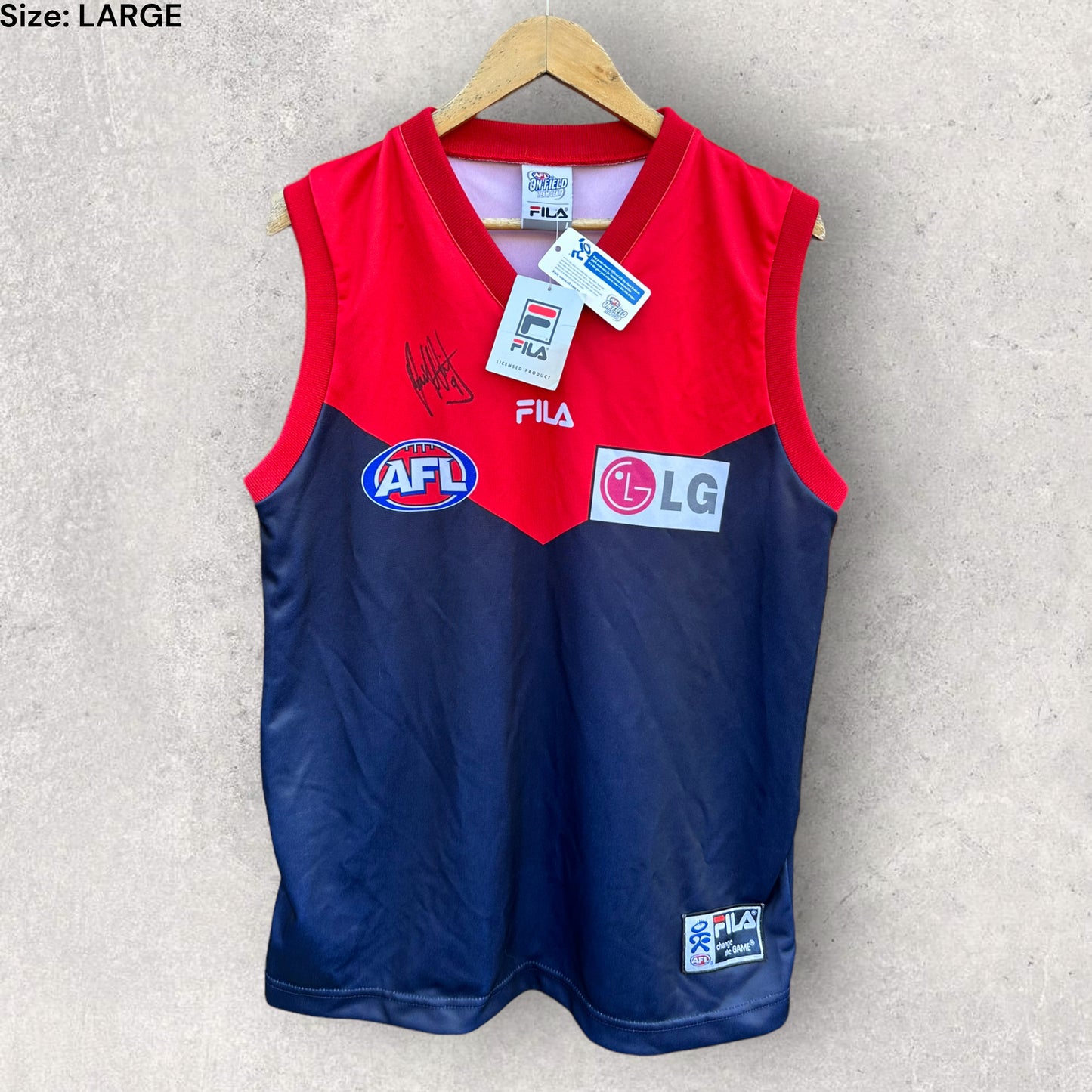MELBOURNE DEMONS VINTAGE EARLY 2000s JERSEY SIGNED BY DAVID NEITZ BRAND NEW WITH TAGS