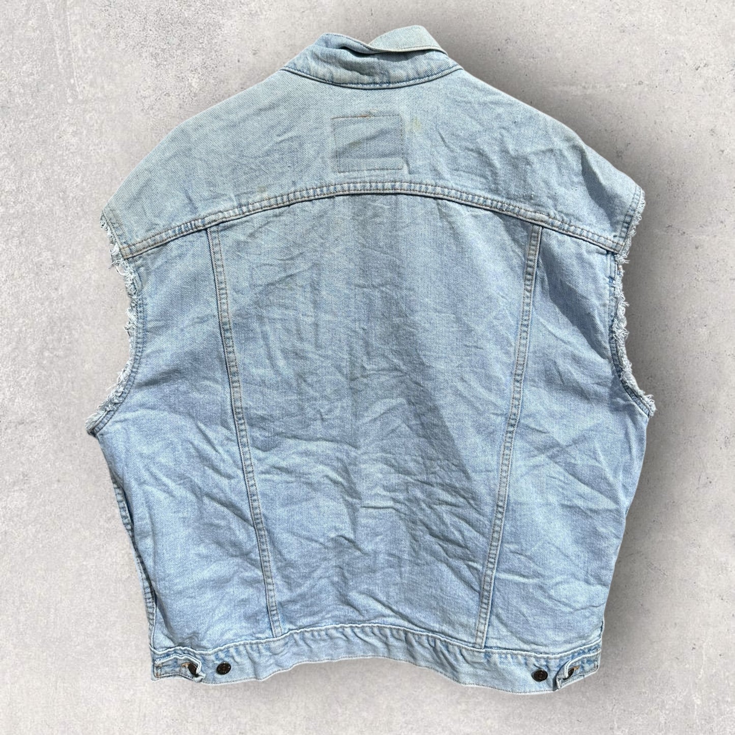 LEVI STRAUSS DENIM DISTRESSED BLUE VEST