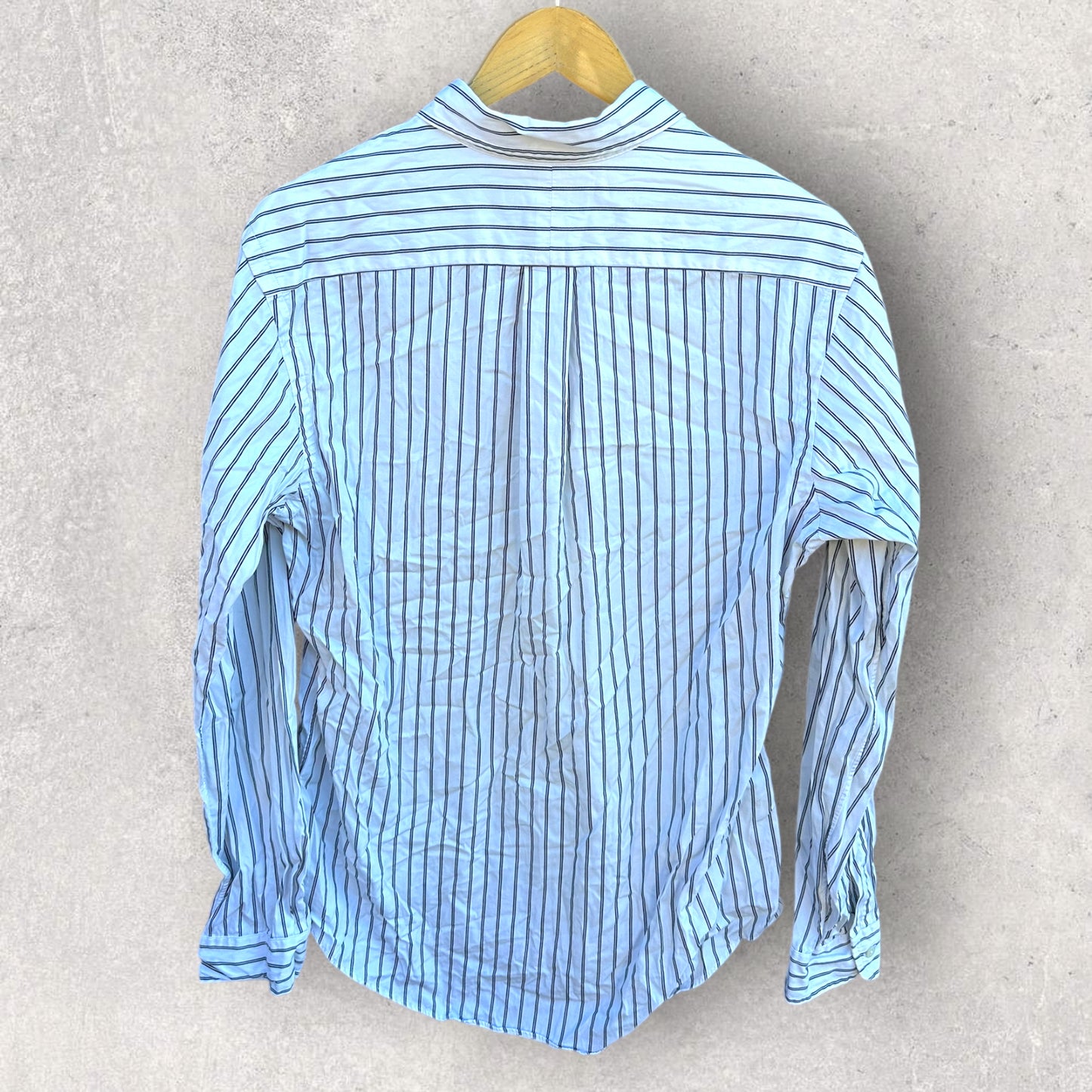 RALPH LAUREN POLO WHITE AND BLACK STRIPPED LONG SLEEVE BUTTON UP SHIRT