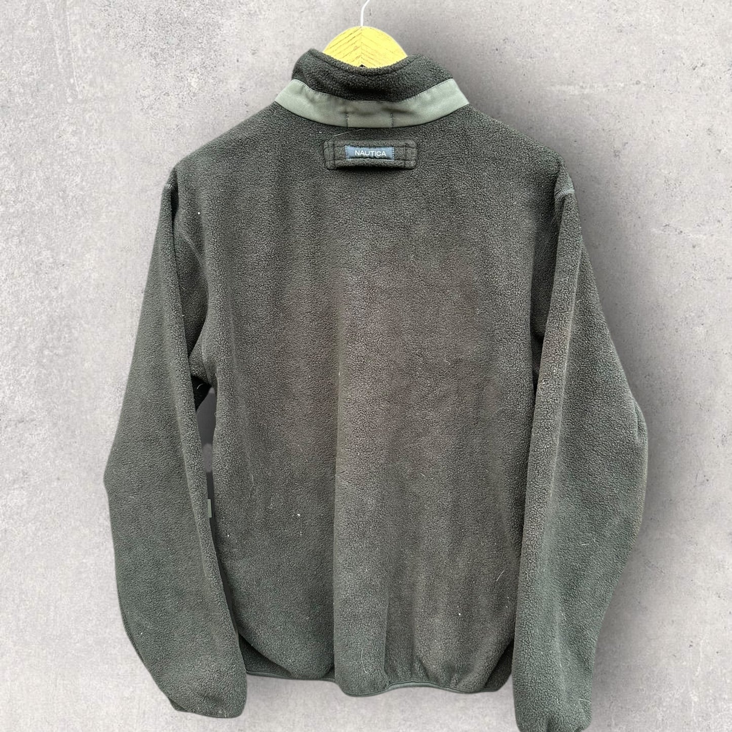 NAUTICA BLACK CHEST ZIP FLEECE PULLOVER JUMPER