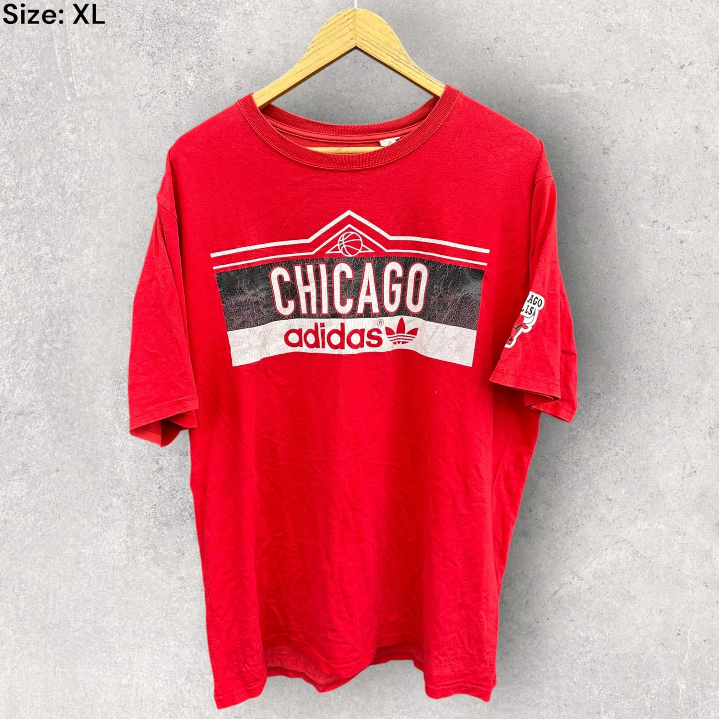 CHICAGO BULLS ADIDAS RED T-SHIRT