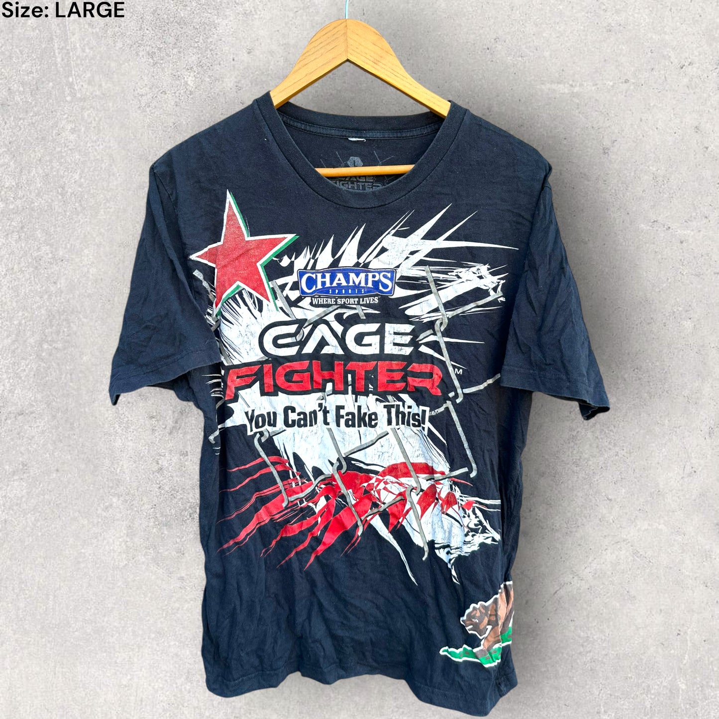 URIJAH FABER VINTAGE CAGE FIGHTER BLACK T-SHIRT